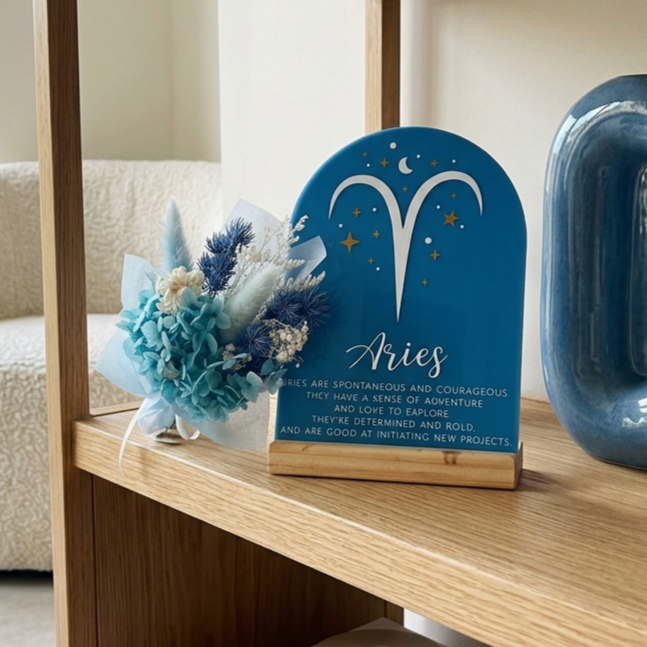 Acrylic + Timber Zodiac Sign Display