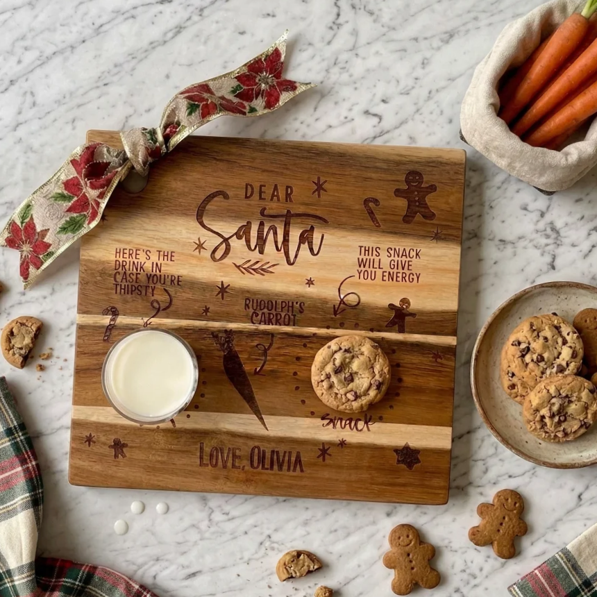 Personalised Wooden Santa Tray for Christmas Eve