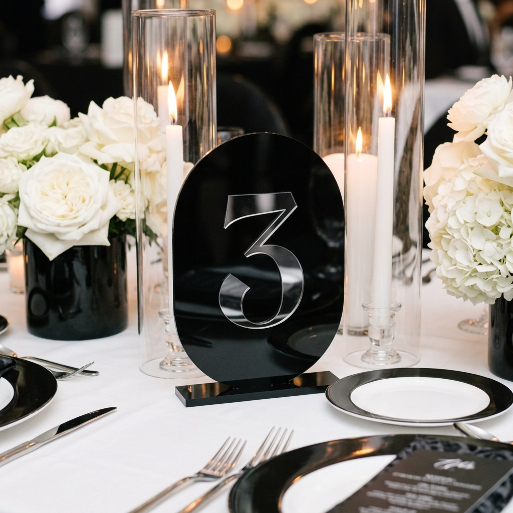 Personalised Oval Acrylic Table Numbers