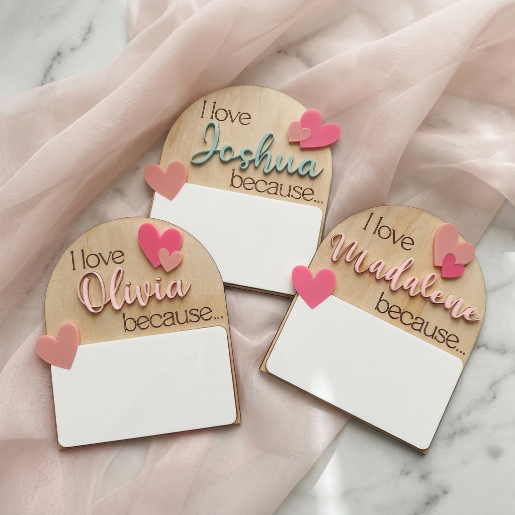 Personalised I Love You Because speech bubble whiteboard magnet