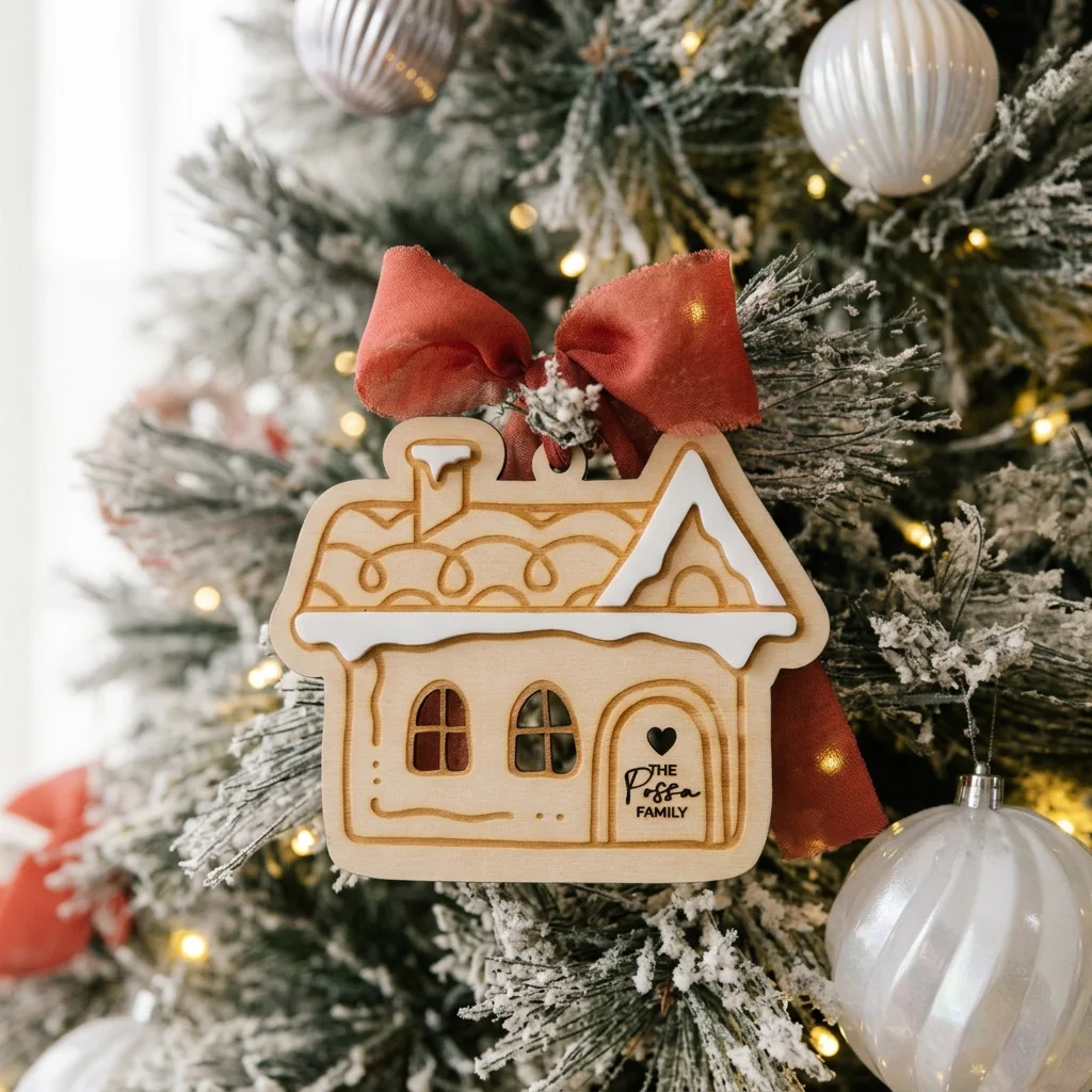 Personalised Gingerbread House Christmas Ornament