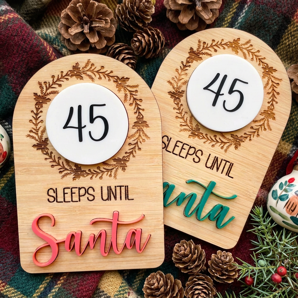 Reusable Christmas countdown board with whiteboard marker