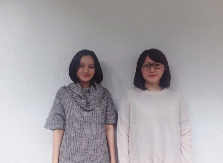 The SROU team. Nabila and Oktisa Indah Putri (image by SROU)