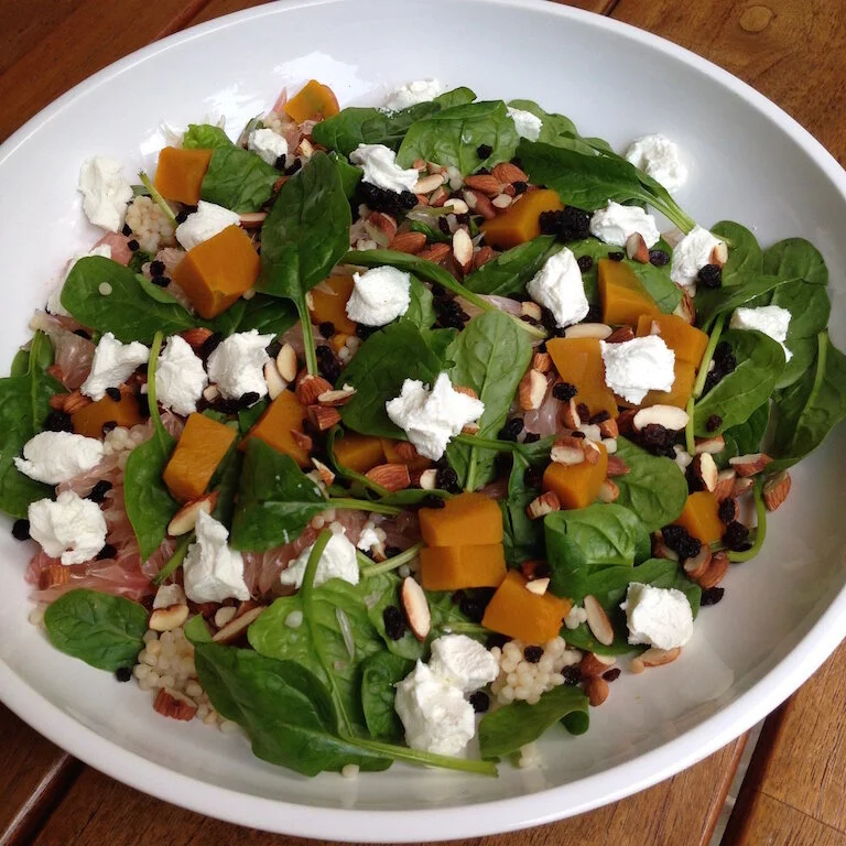Jeruk Bali, Goats Cheese and Pearl Couscous Salad