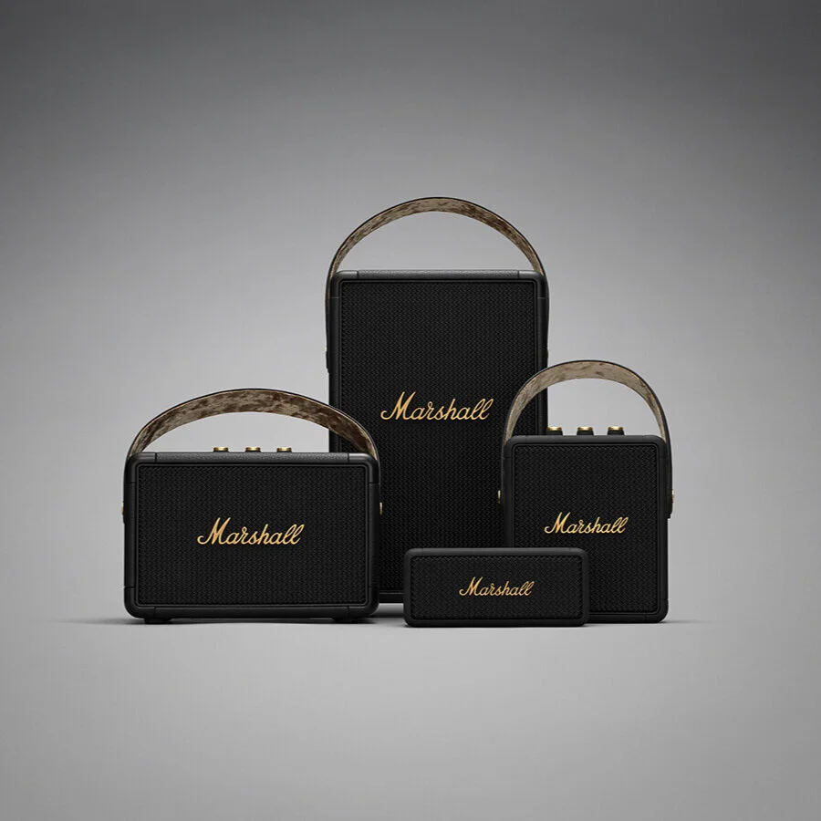 MARSHALL 两大传奇产品KILBURN II 和 TUFTON 便携音箱加入 BLACK AND BRASS标志性配色系列