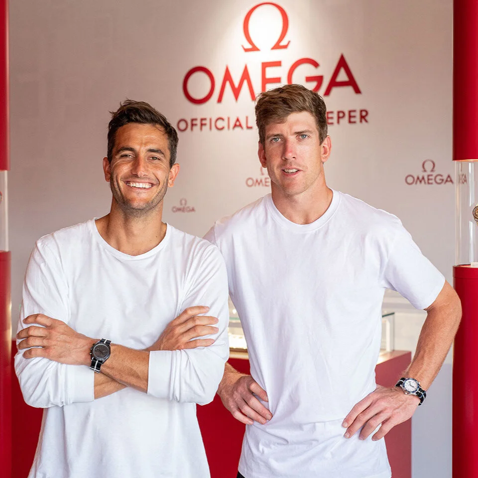 著名帆船运动员彼得·博林和布莱尔·图克参观东京奥运会欧米茄展馆