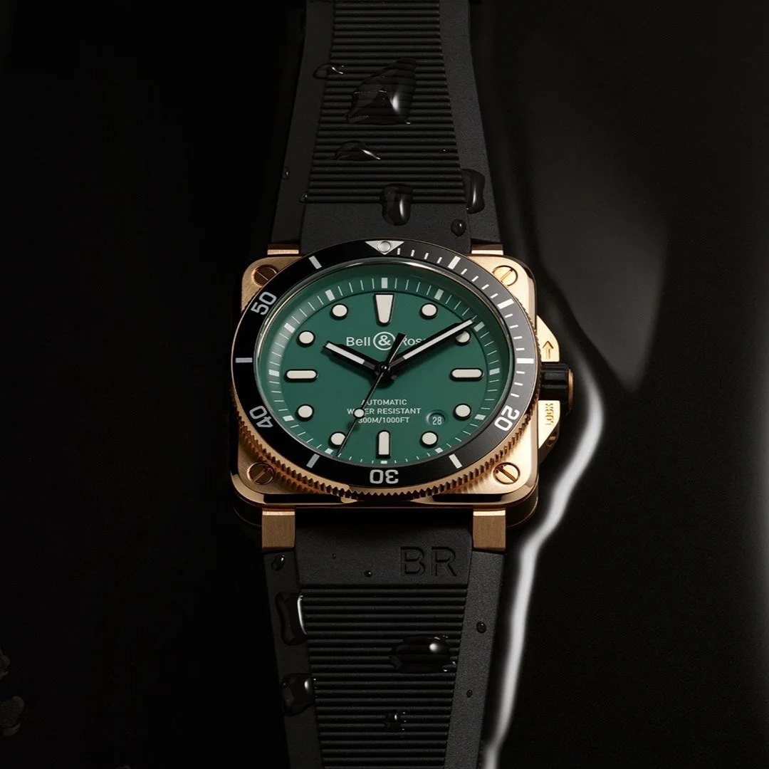Bell & Ross柏莱士全新推出BR 03-92 Diver Black & Green Bronze青铜潜水表,限量999枚