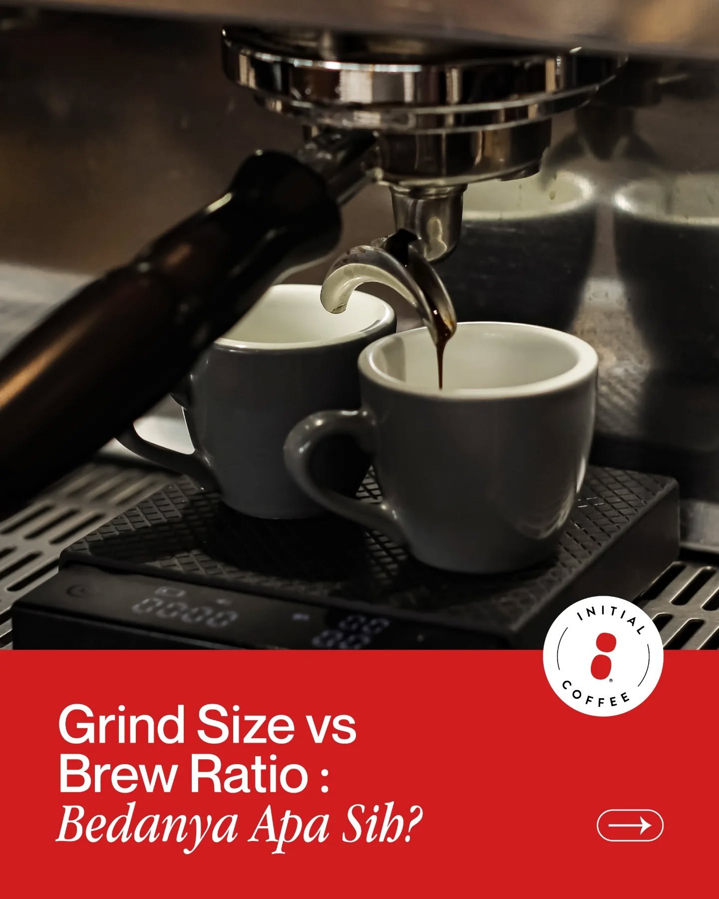 Ukuran giling menentukan seberapa cepat air mengekstraksi kopi. Ini dia perbedaan Grind Size vs Brew Ratio yang perlu teman-teman Initial tahu! ✨️
___

Initial Coffee Roasters
Jl. Anjasmoro No. 32, Surabaya
Senin - Sabtu 09:00 - 17:00
Minggu &amp; Ha