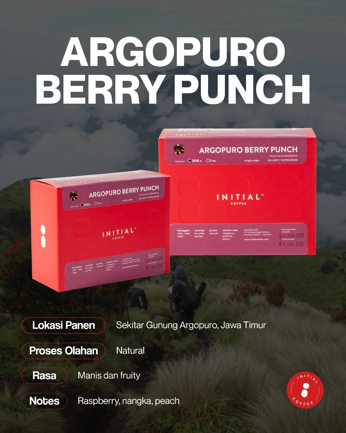 Argopuro Berry Punch, dengan dominasi buah-buah tropis segar yang cenderung manis. 🍇 Ini dia salah satu Specialty Single Origin Beans dari @initialcoffee.id! 

___

Initial Coffee Roasters
Jl. Anjasmoro No. 32, Surabaya
Senin - Sabtu 09:00 - 17:00
M