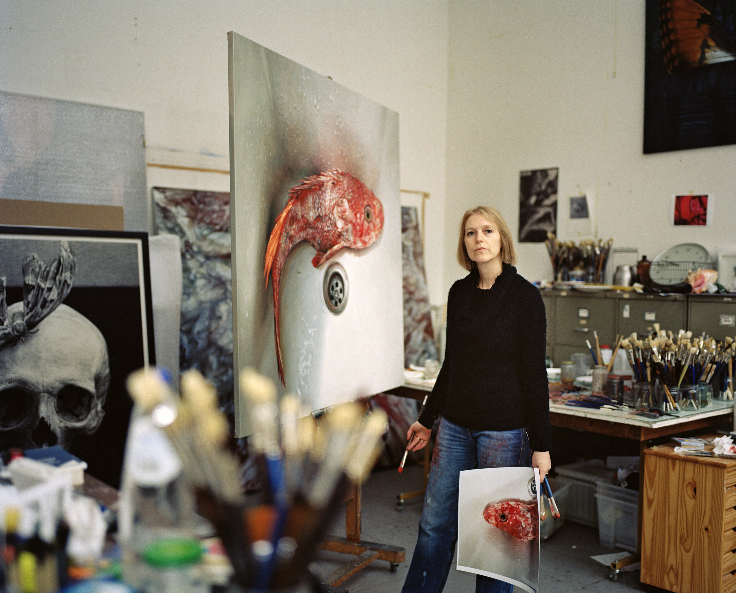  Painter Cindy Wright in her studio 