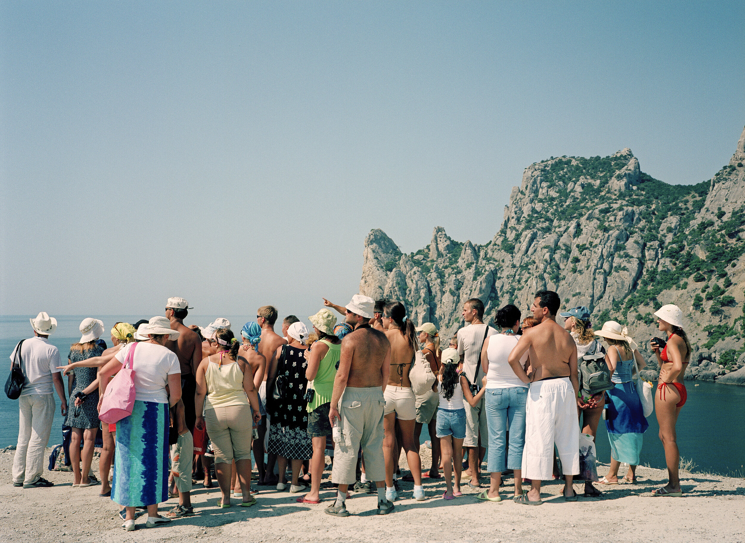 Tourists in the Crimea on the Black Sea   
