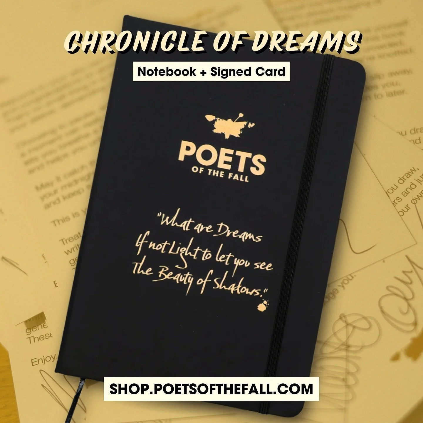🖋️ Dreamers, scribblers, storytellers &mdash; this one&rsquo;s for you!

Introducing CHRONICLE OF DREAMS &mdash; Notebook + Signed Card, available exclusively in our webshop!

Whether you&rsquo;re capturing song ideas, journaling your thoughts, or s