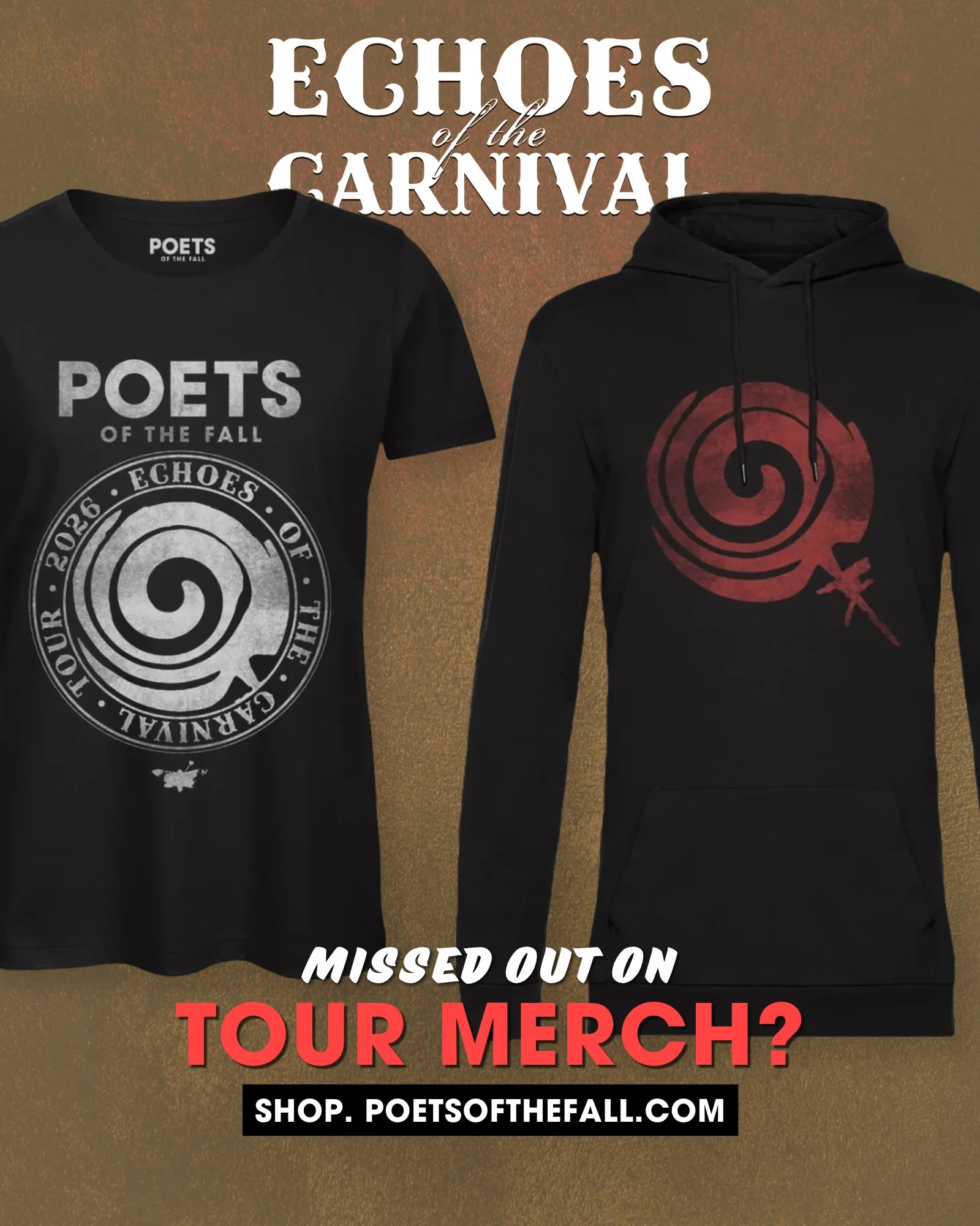 Missed out on tour merch? There are still some limited-edition goodies left in our webshop &mdash; grab yours before it&rsquo;s all gone! 🔥

👉🏼 shop.poetsofthefall.com