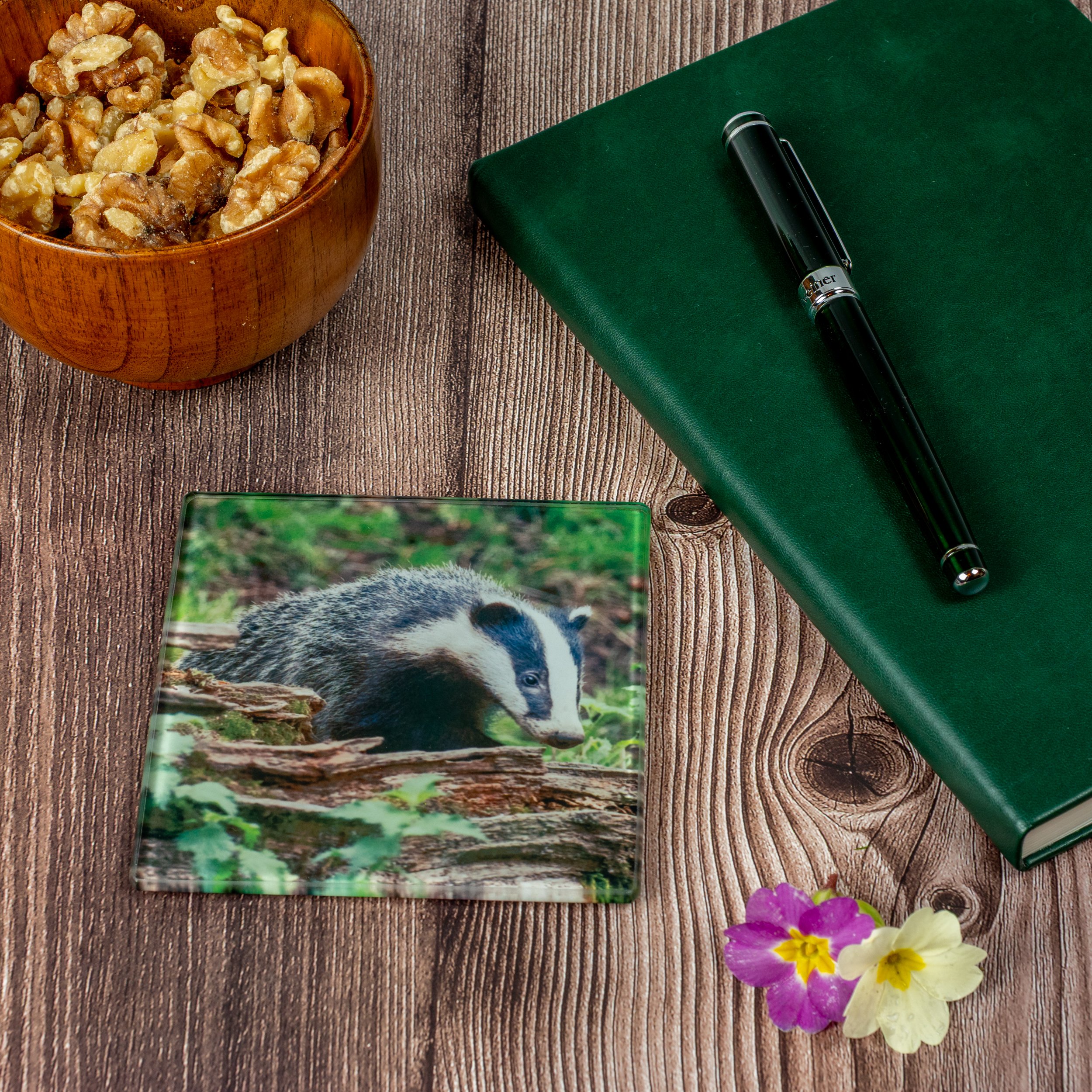 Badger Coaster 2 - Glass