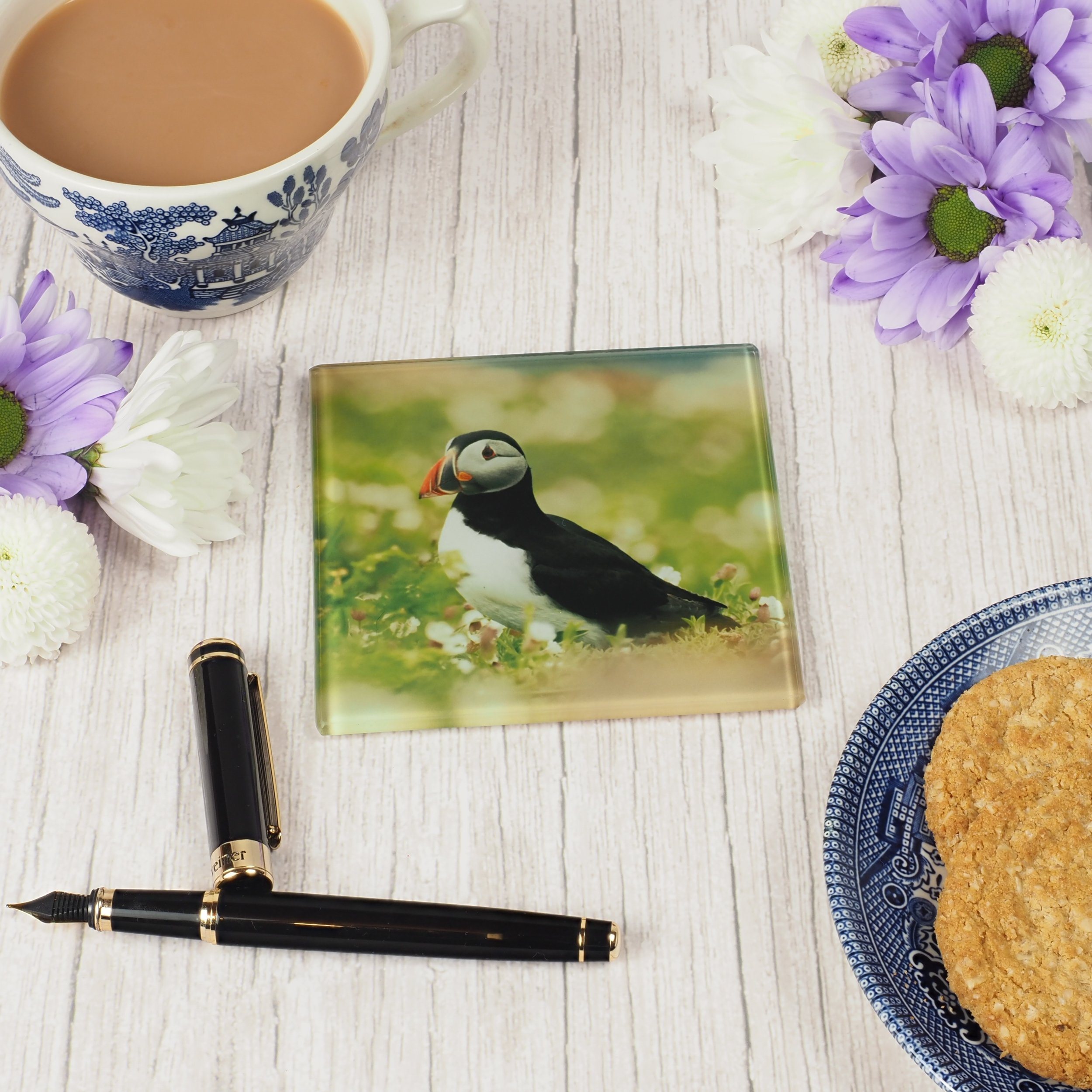 Puffin Coaster 2 - Glass