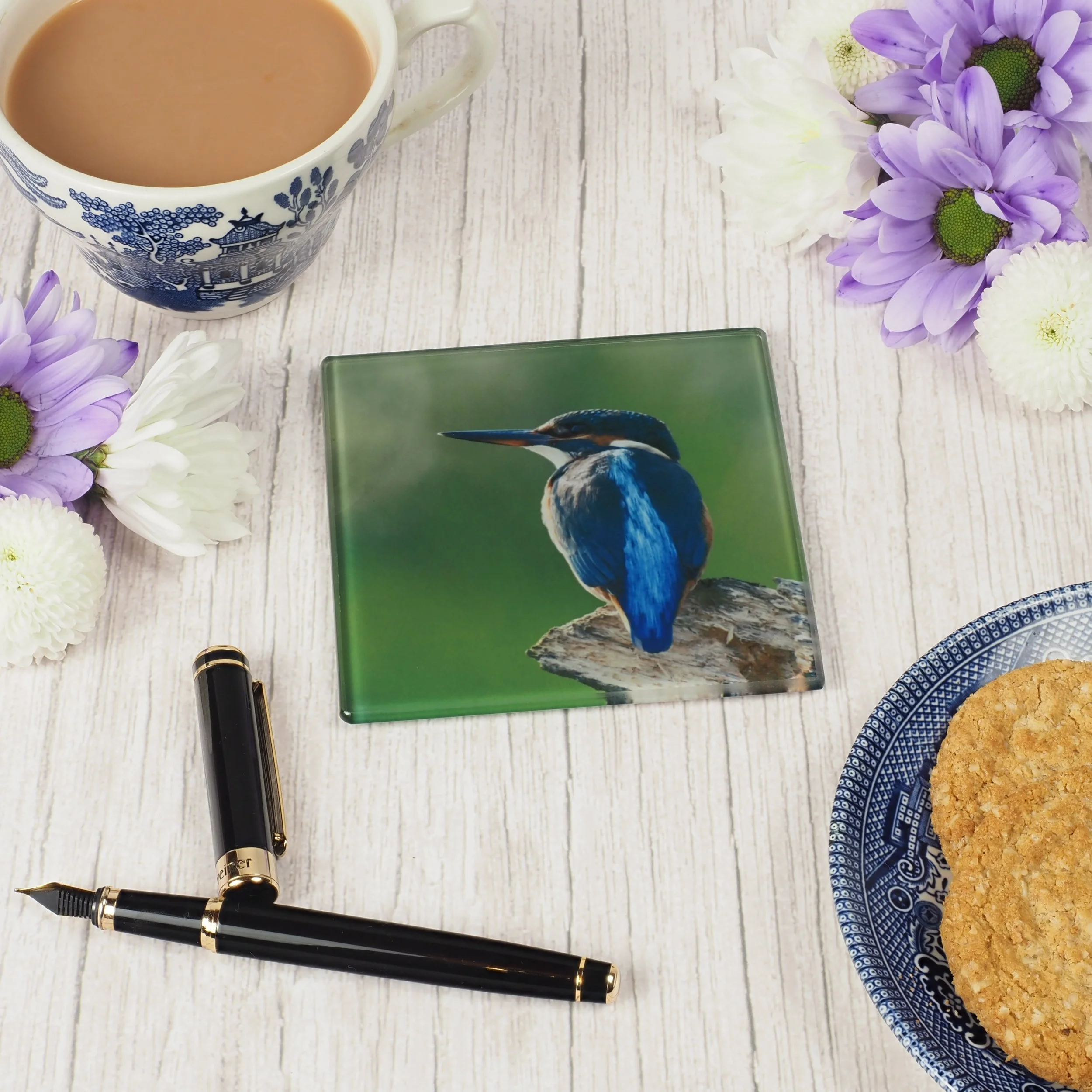 Kingfisher Coaster 1 - Glass