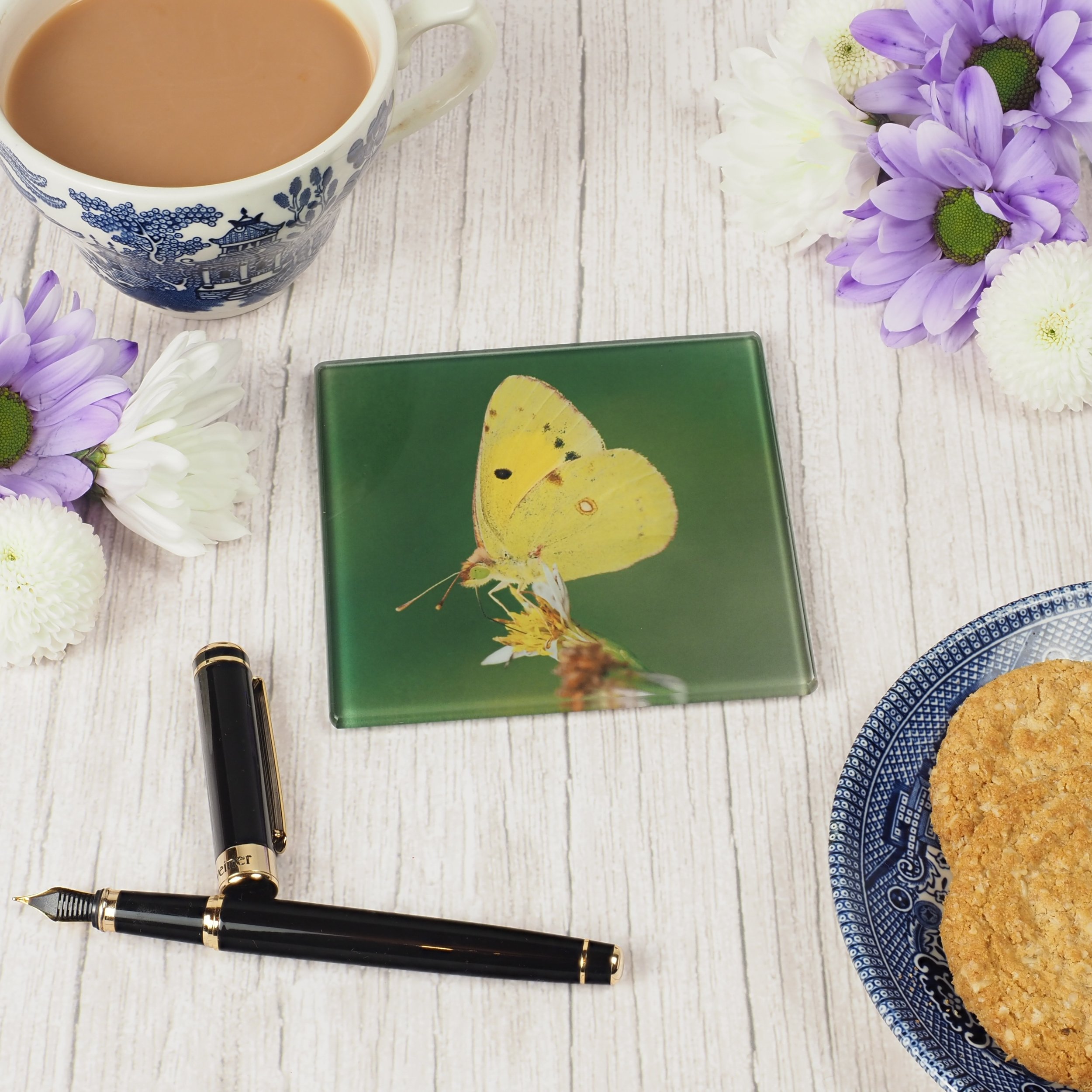 Clouded Yellow Butterfly Coaster - Glass