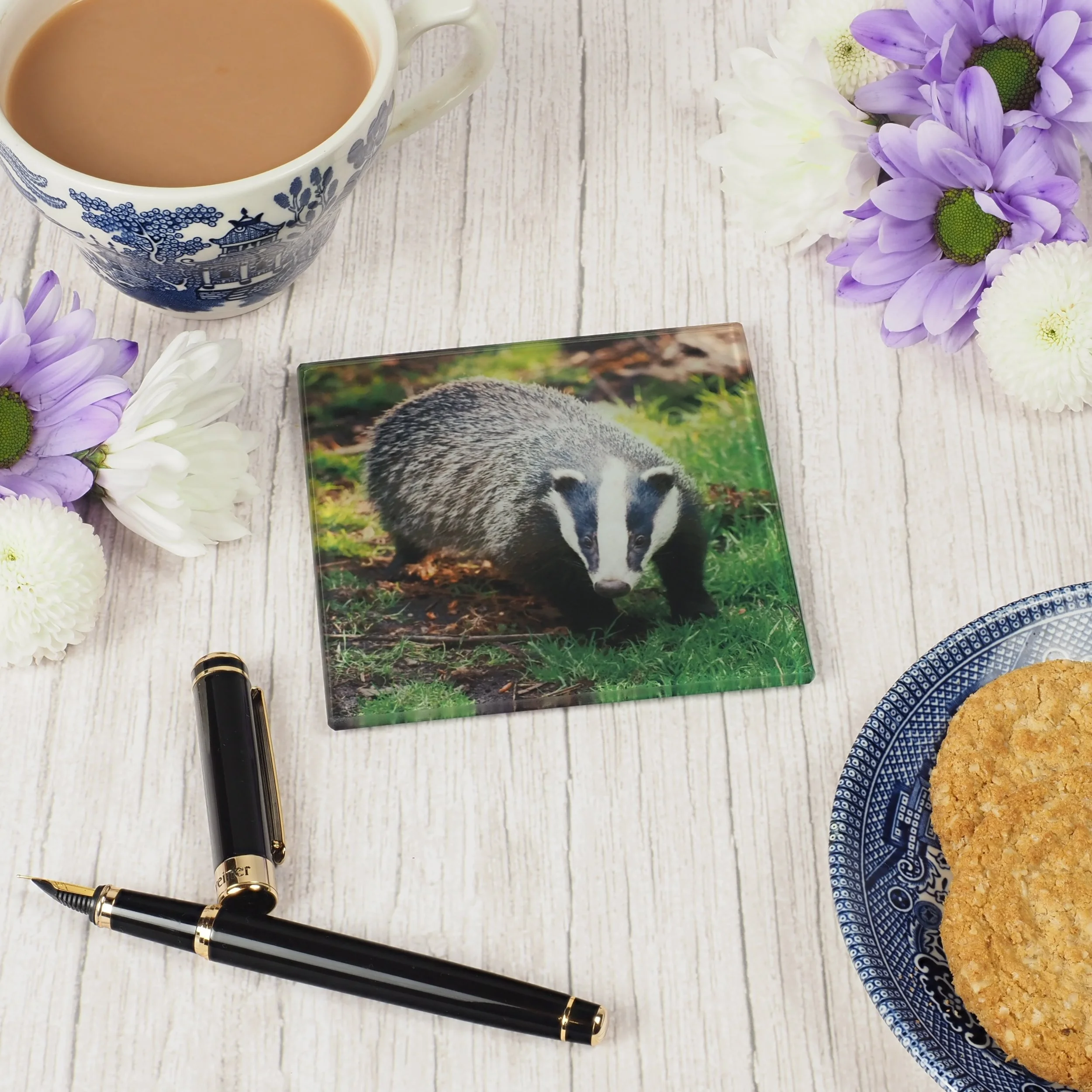 Badger Coaster 1 - Glass