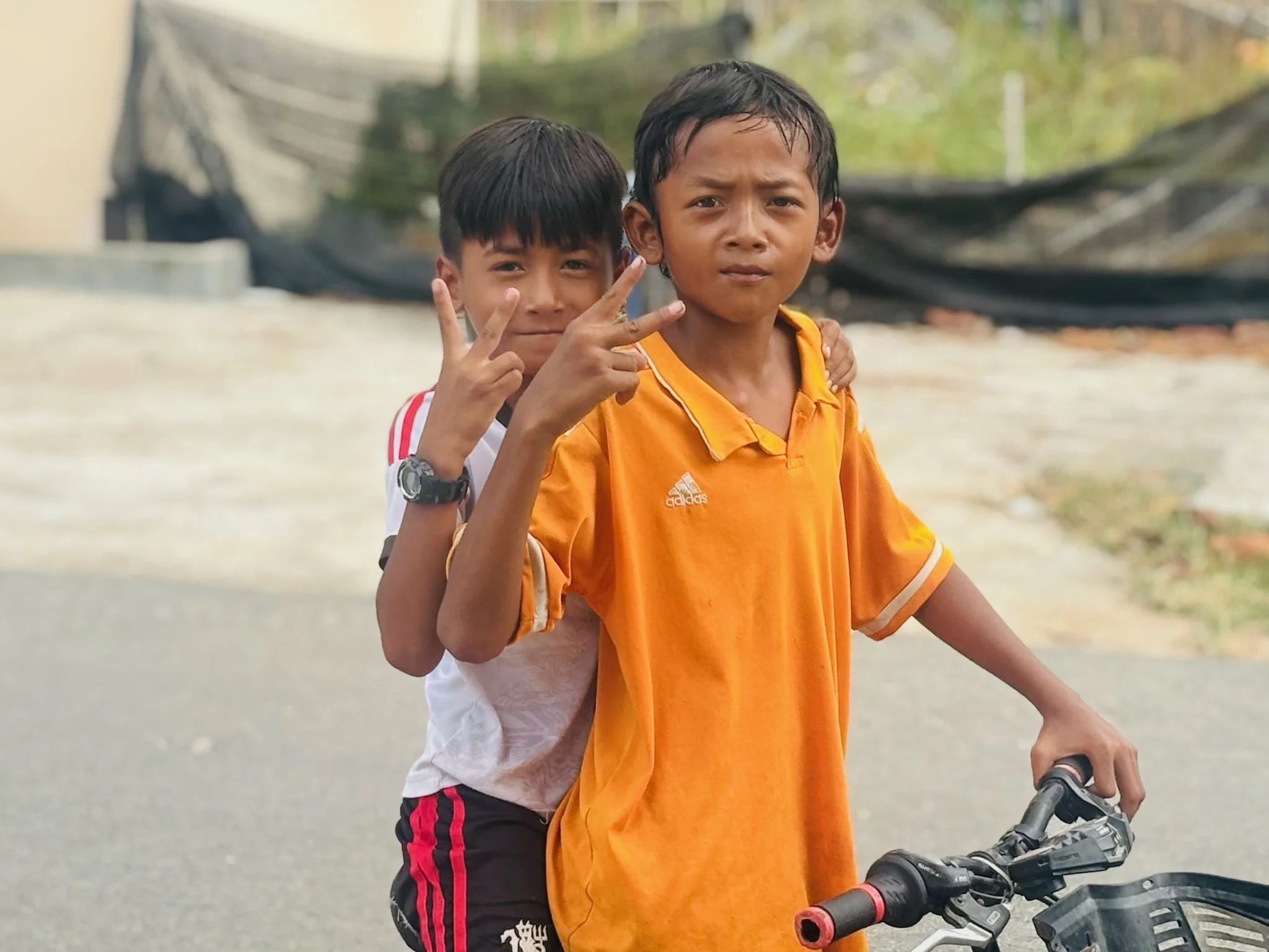 two young boys in Cambodia