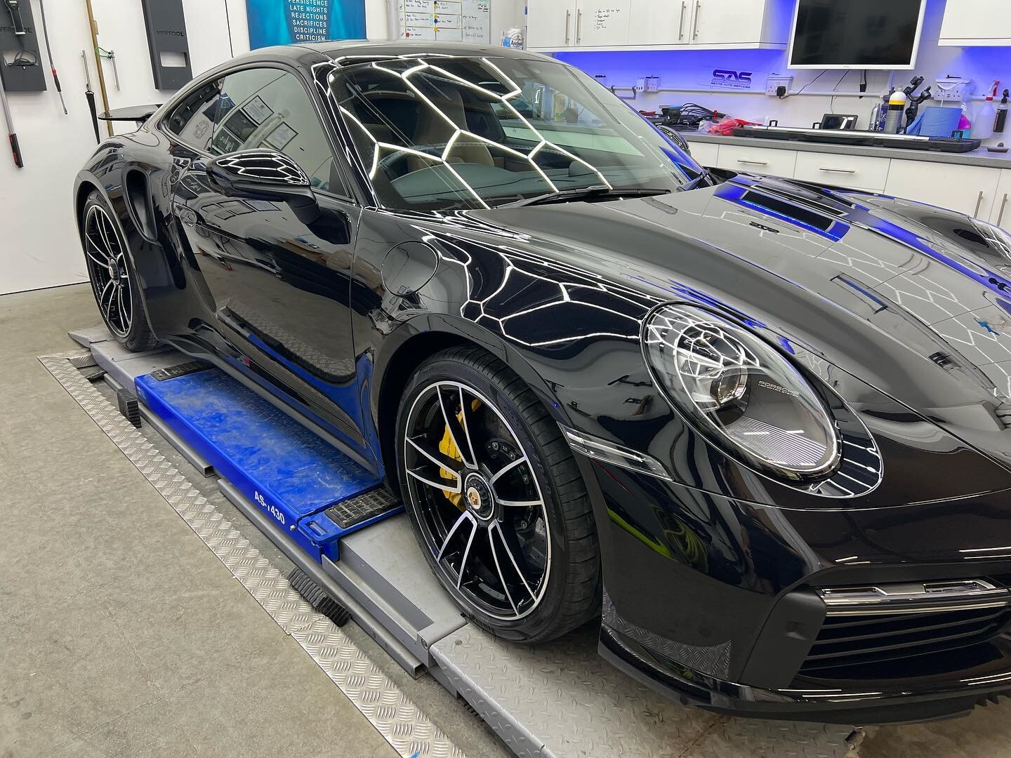 &lsquo;Bad boys&rsquo; black 992 Turbo S in for paint correction and ceramic coating, this thing is phat! 👌🏻 #detailing #gyeoncertifieddetailer #porsche #992turbos #badboys #ceramiccoating #paintcorrectionspecialists #vehicleenhancementspecialists