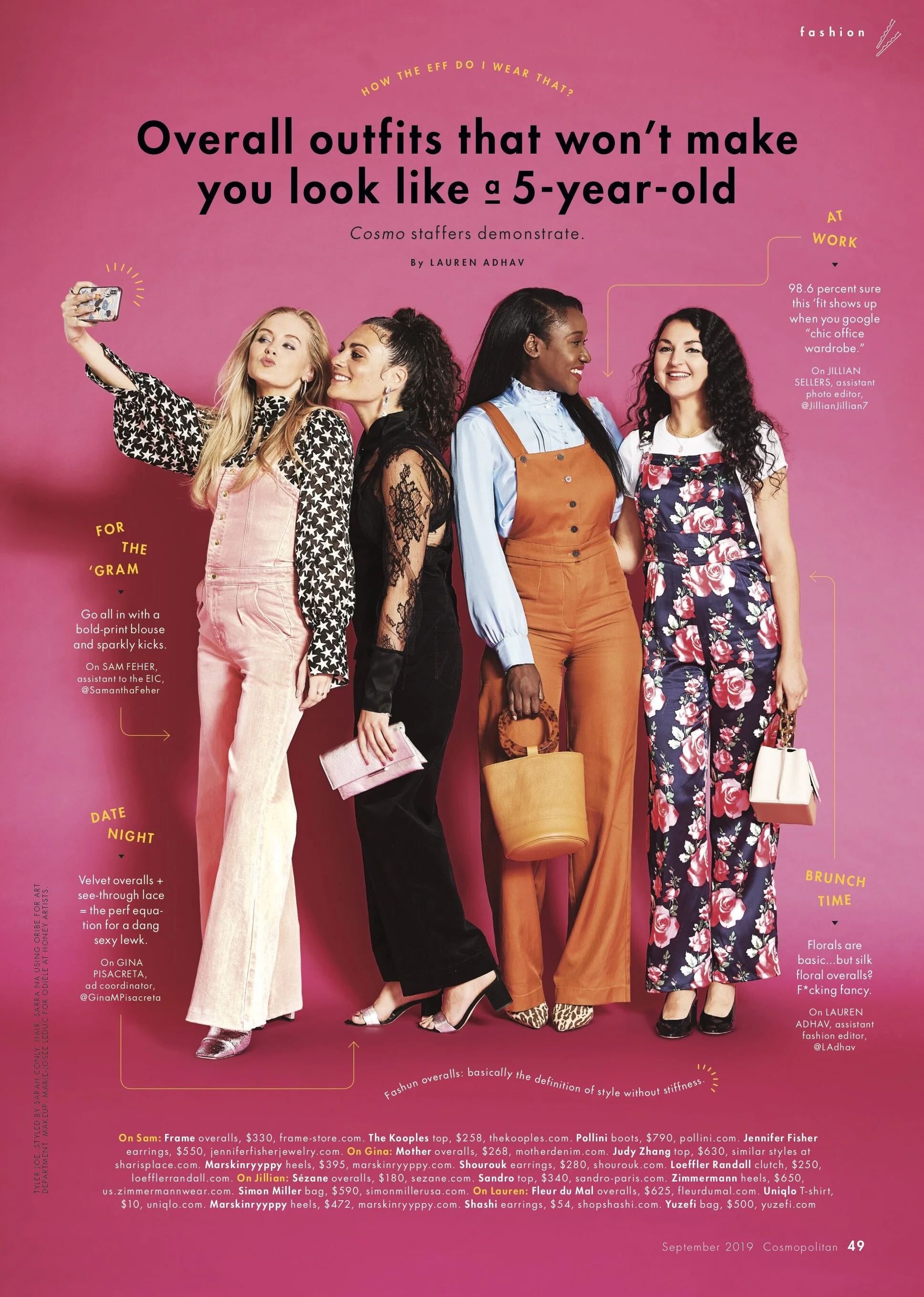 Cosmo, September 2019: How to Wear Overalls