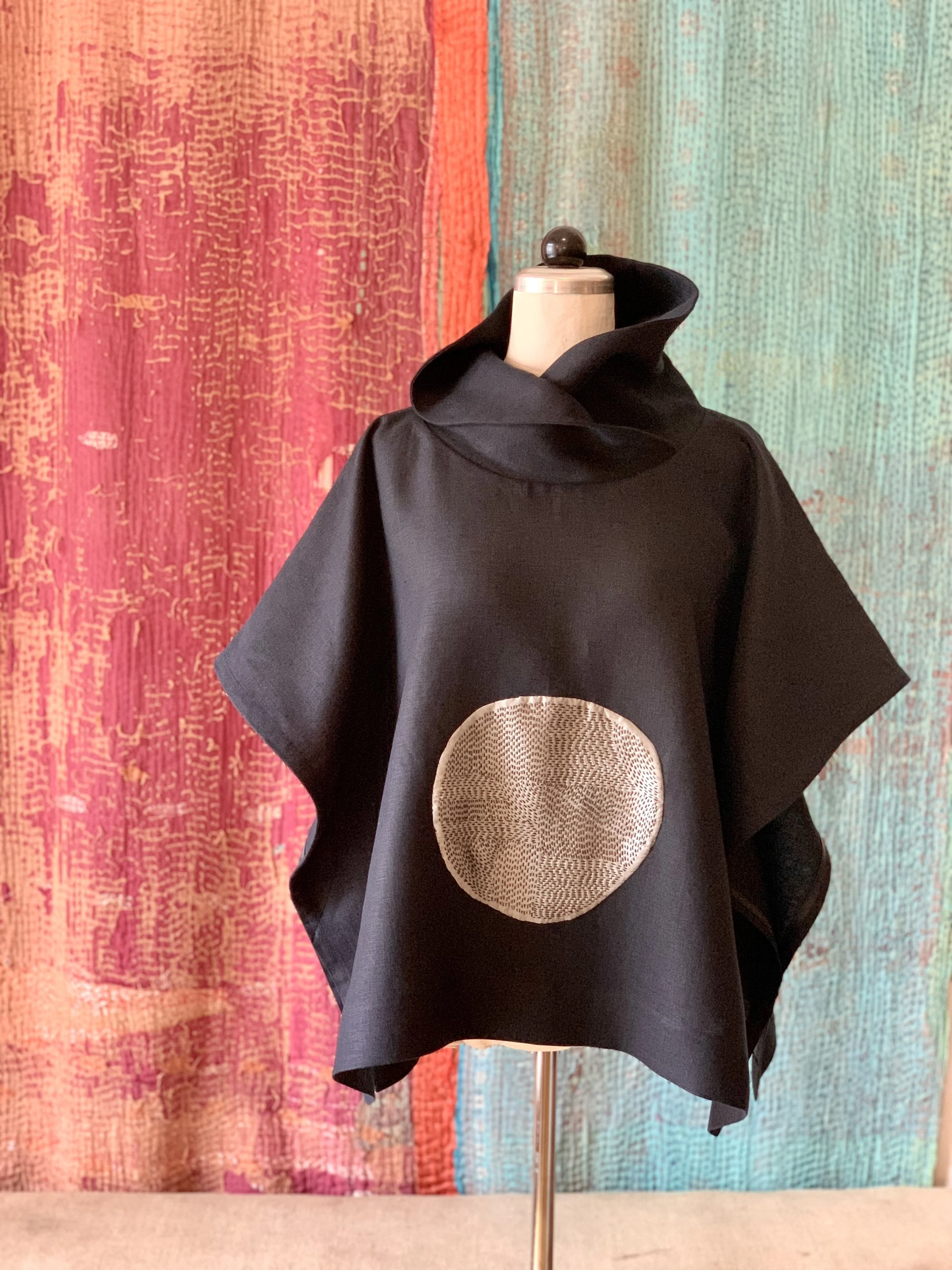 Planet Shirt one size black linen