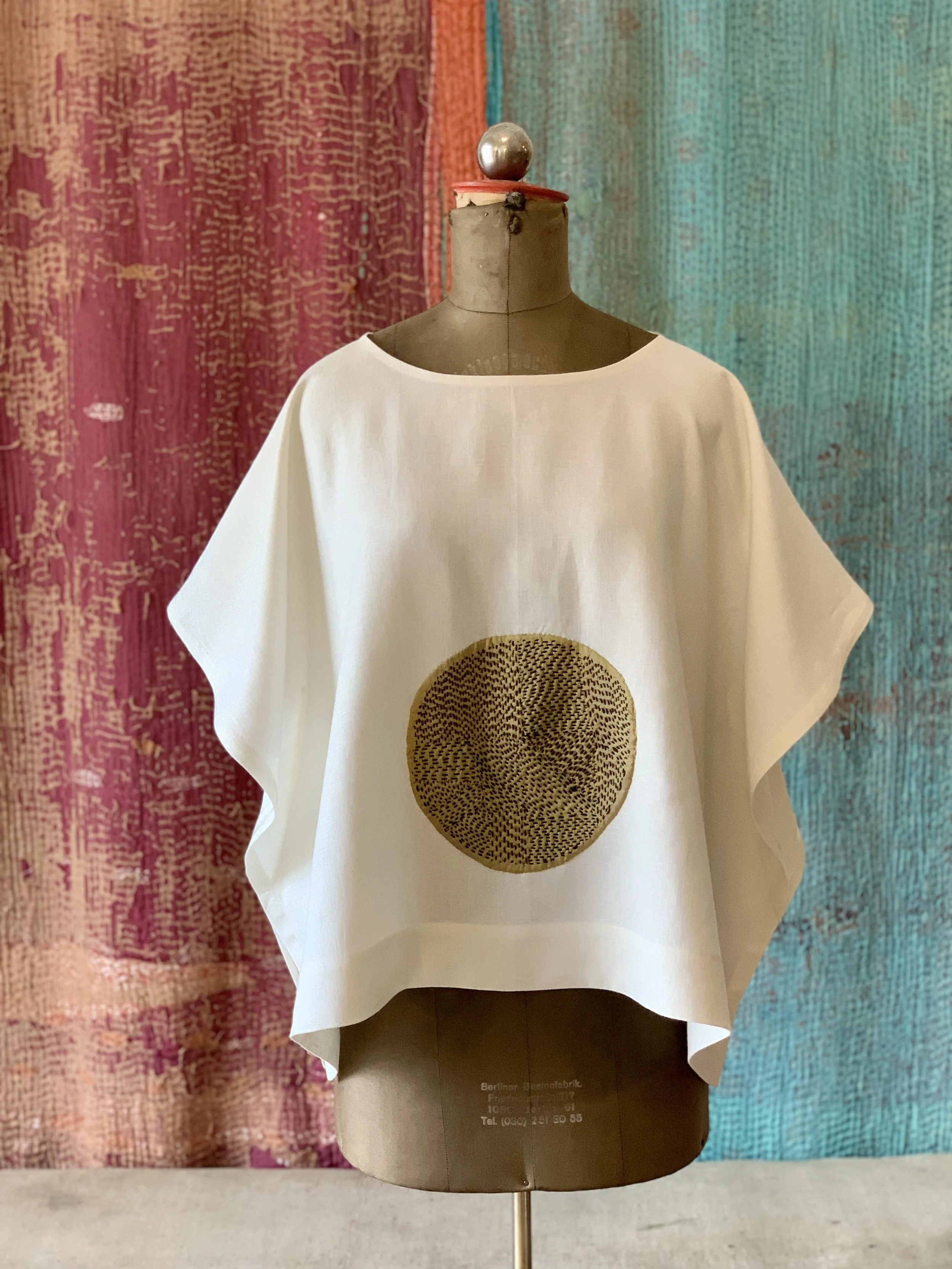 Planet Shirt  one size white linen