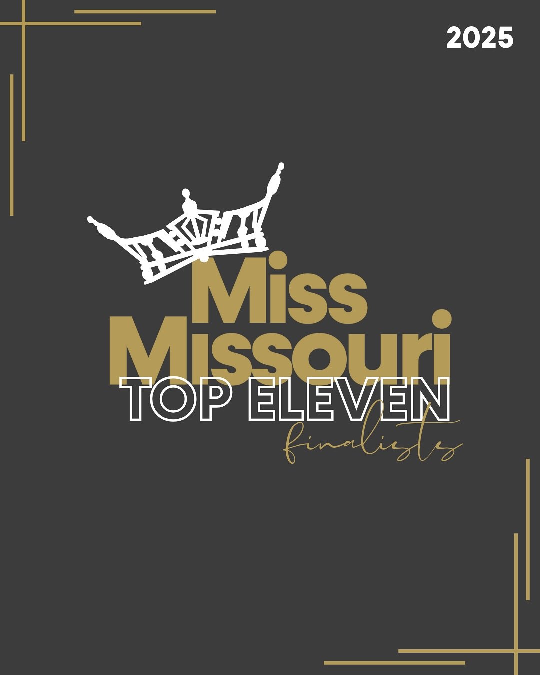 HERE IS YOUR 2025 TOP ELEVEN!!! ✨

A huge congratulations to ALL of our wonderful delegates this year. Take a look at your top eleven finalists for Miss Missouri 2025! 

#missmissouri  #missmissouriorg  #missamerica  #finalists #pageant