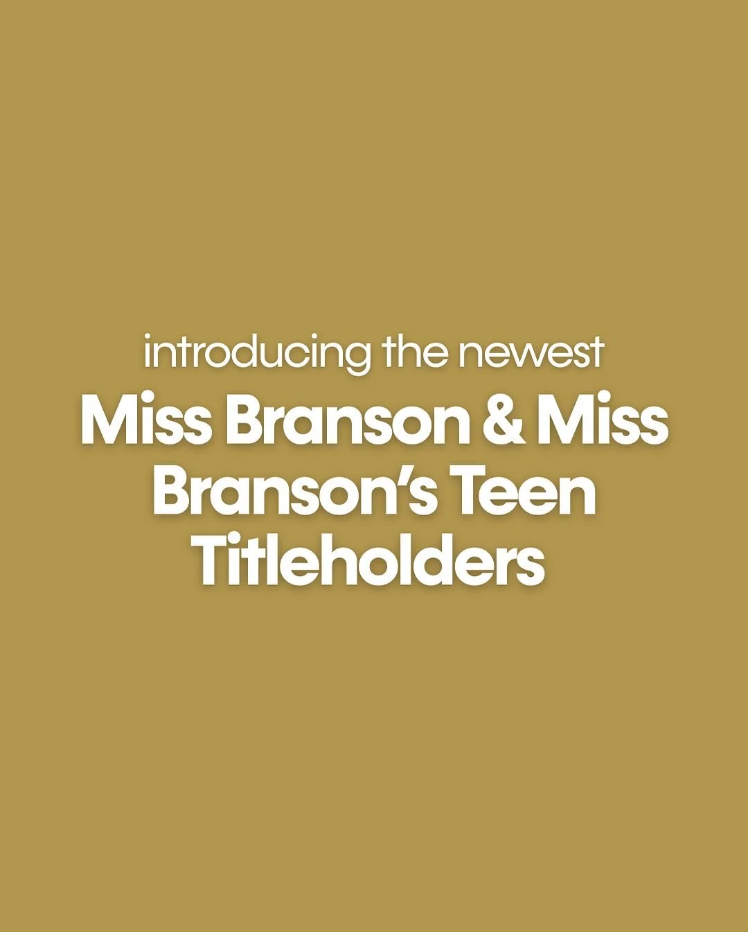 CONGRATULATIONS to our latest titleholders who were crowned at the Miss Branson Pageant! 👑👑👑👑👑👑

Miss Southwest&rsquo;s Teen &mdash; Anna Hall
Miss Springfield Rt. 66 Teen &mdash; Avery Trower
Miss Branson&rsquo;s Teen &mdash; Brylee Welch 

Mi