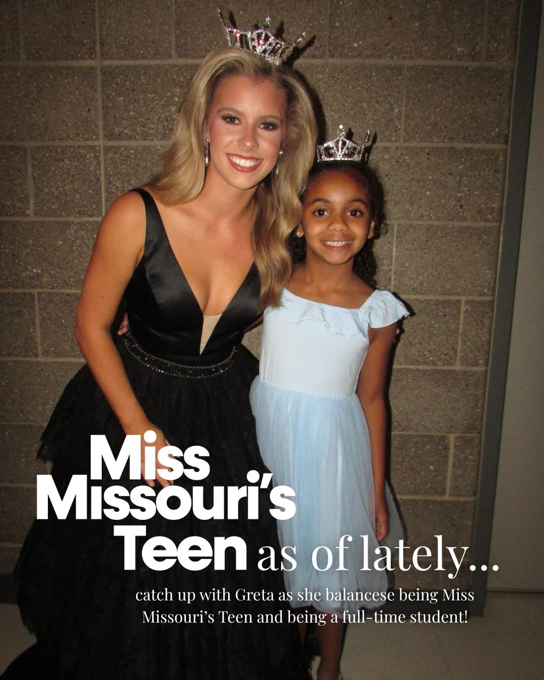 Showing up for the Show-Me State all while being an A+ student! 👑

From local competitions, appearances all over the state, and an involved student at the University of Missouri - Greta sure knows how to stay busy! 💛

Greta is continuing her classe