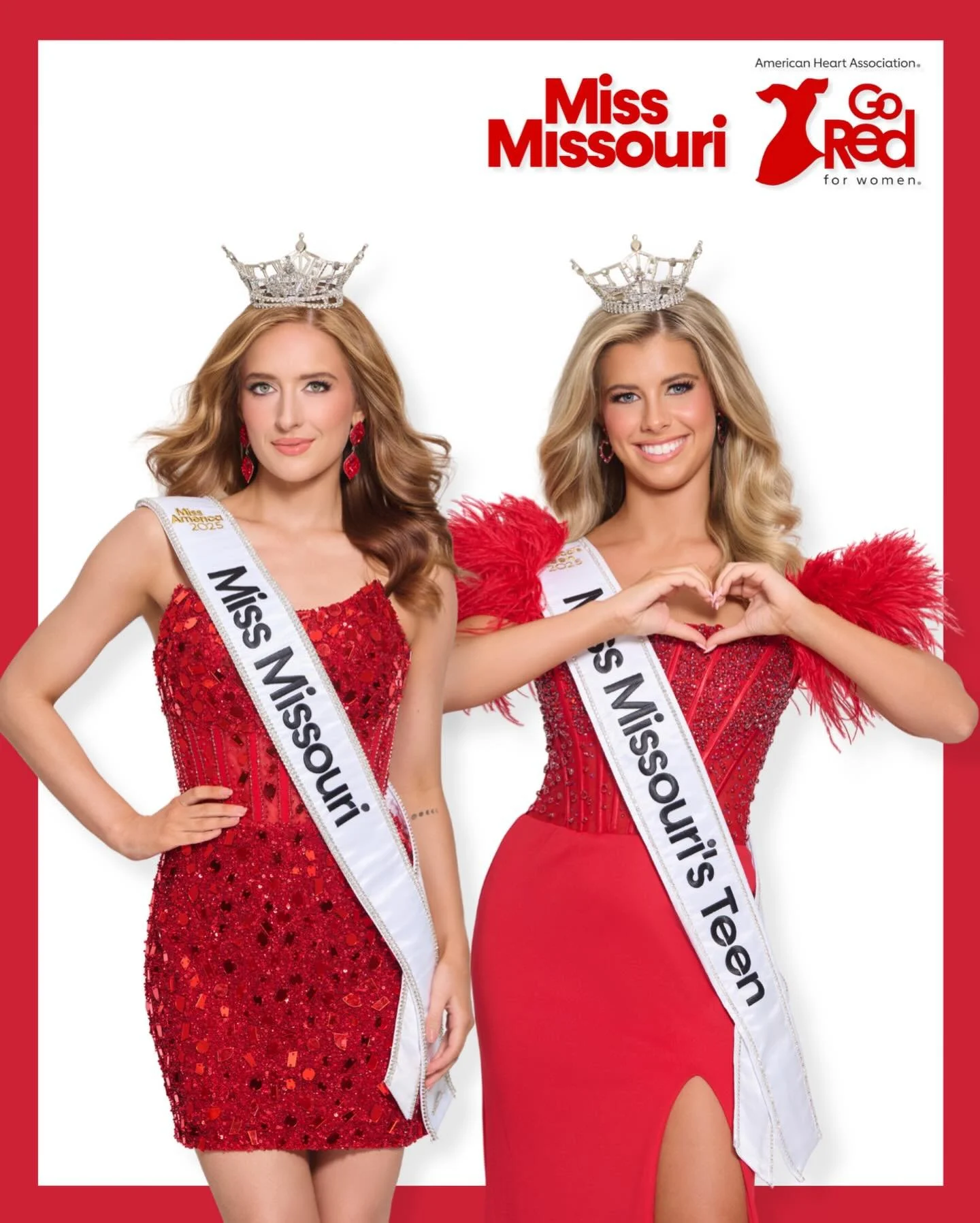 january may be almost over (how is that possible?!), which means American Heart Month is right around the corner! ❤️

we are so proud to support the partnership between the Miss America Scholarship and the American Heart Association across Missouri. 