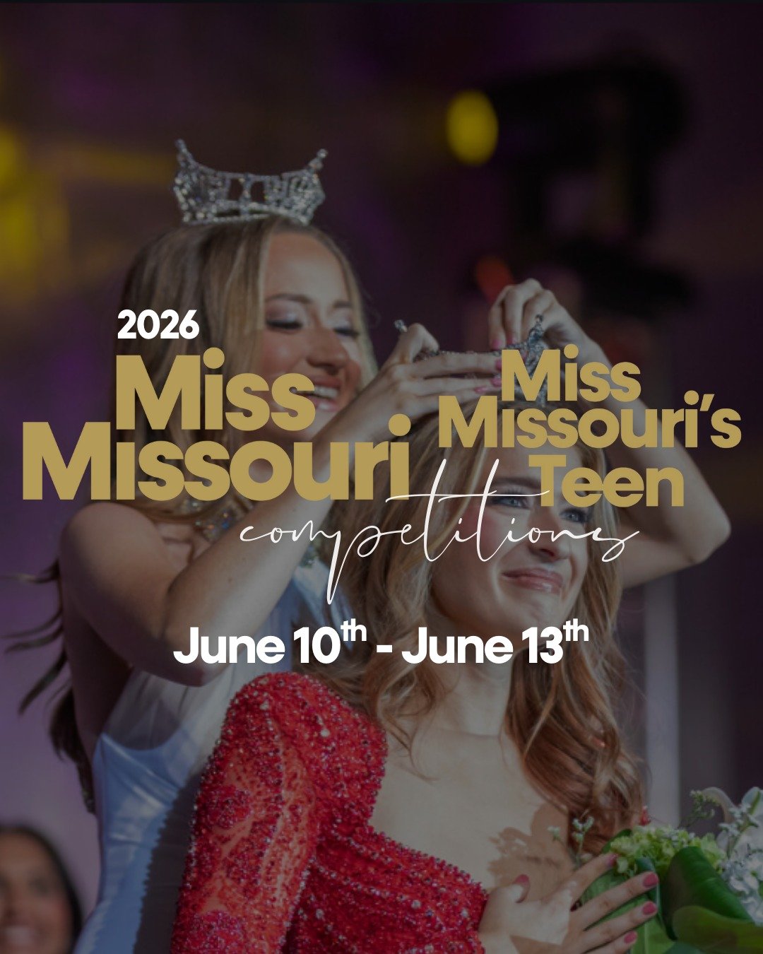 See you there! 

#MissAmerica #MissMissouri #MissMissouriTeen #Sisterhood #Missouri