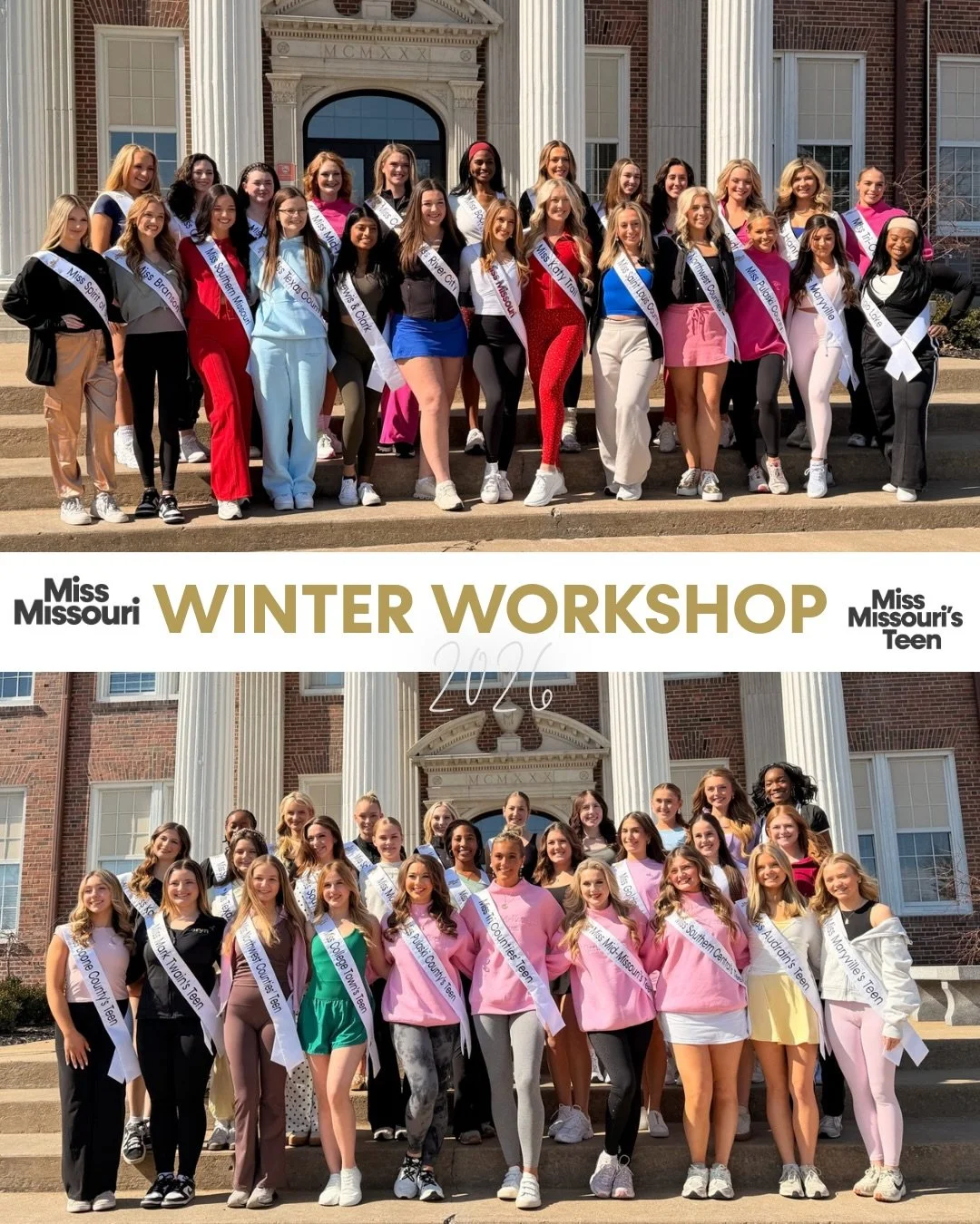 Winter Workshop ✨ The whole crew, together again.

Guest speakers. Miss Missouri Week prep. And honestly? Just really good vibes.

Nothing beats getting the entire class in one place. These women are ready.

📸 swipe for a look at our 2026 queens 👑
