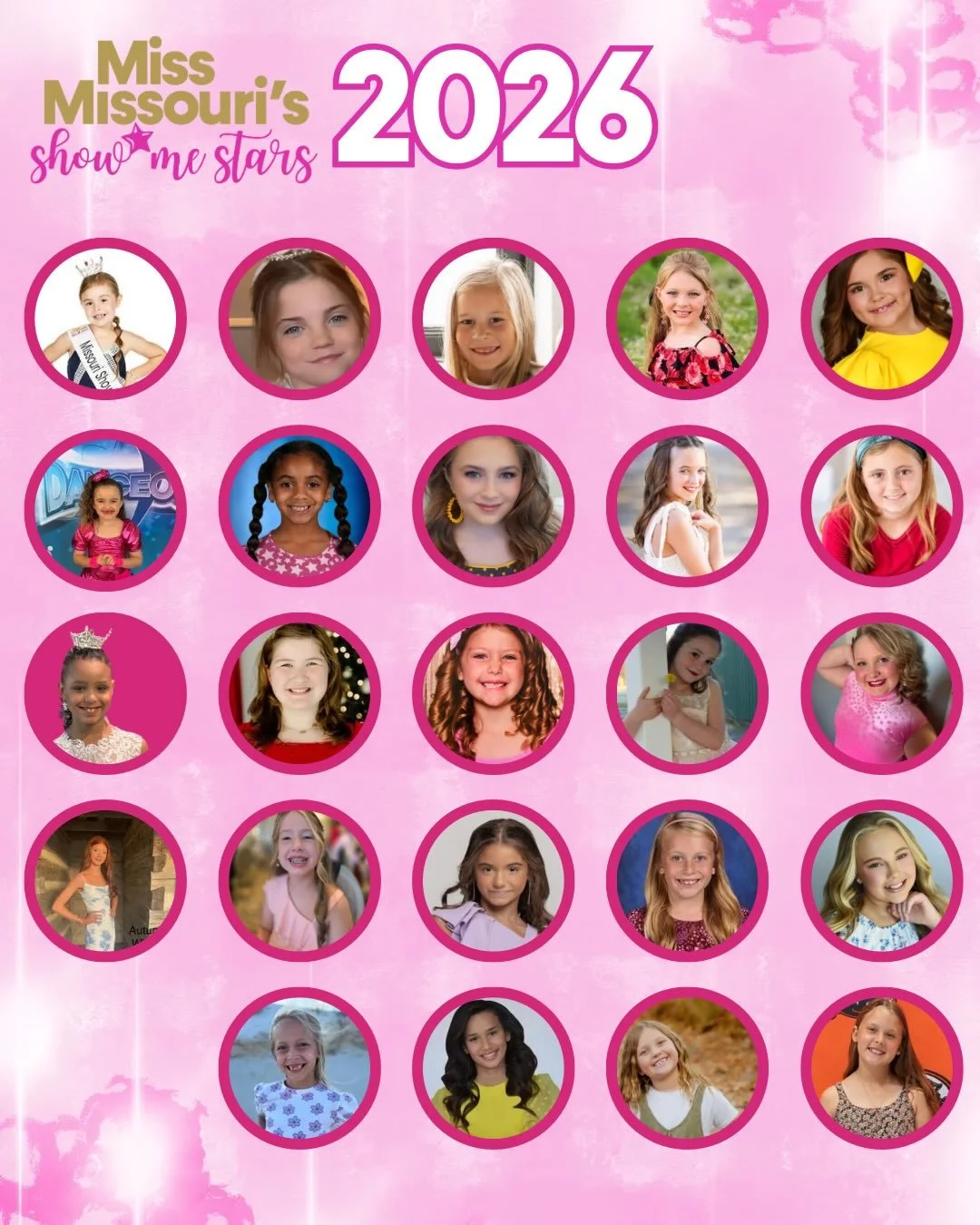 Every Miss America has to start somewhere... meet our 2026 Missouri Show-Me Stars! ⭐ 
These amazing gals will walk in evening gown alongside their delegate &ldquo;Big Sister&rdquo; and take the stage in our Show-Me Stars production on both Finals nig