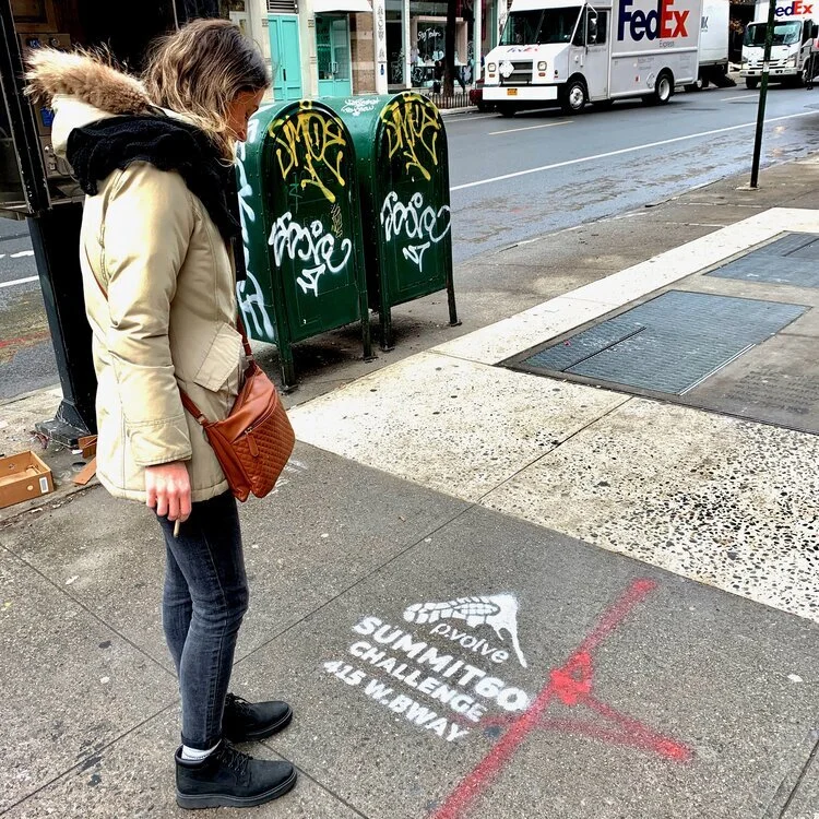 WHITE SIDEWALK STENCILS REALLY POP!