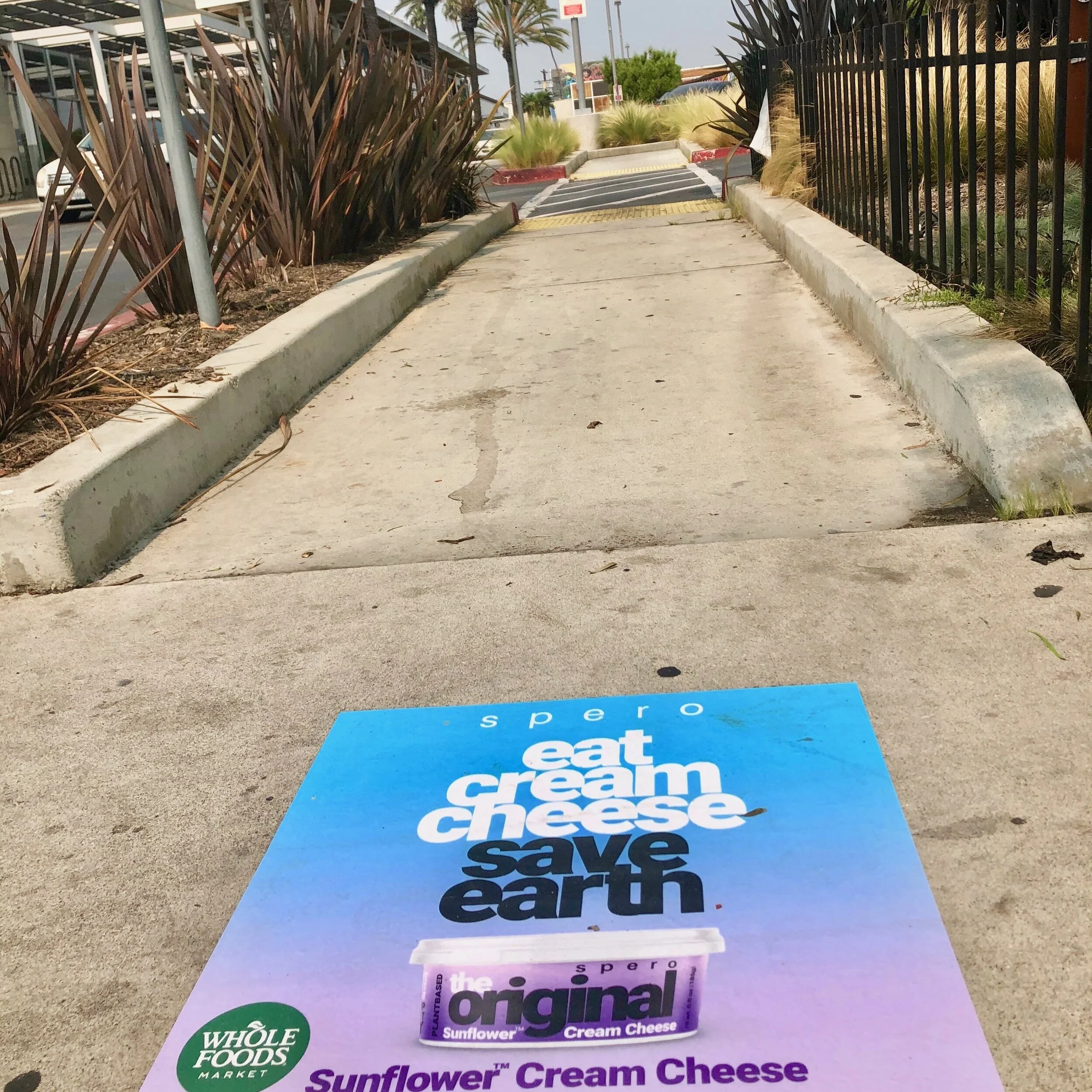 SIDEWALK DECALS ADVERTISE CREAM CHEESE IN LOS ANGELES
