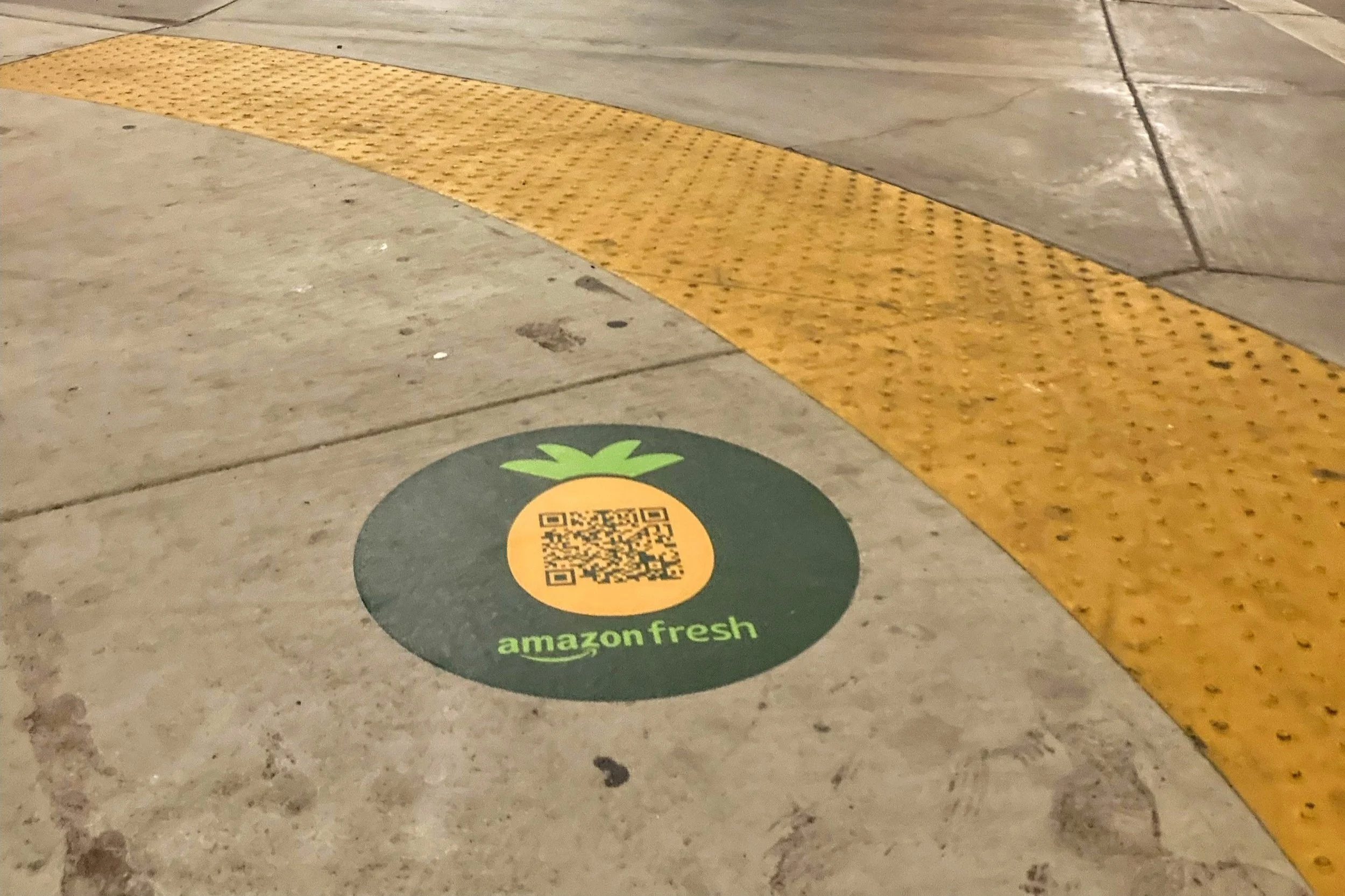 Amazon Fresh hits the streets of Huntington Beach with circle sidewalk decals
