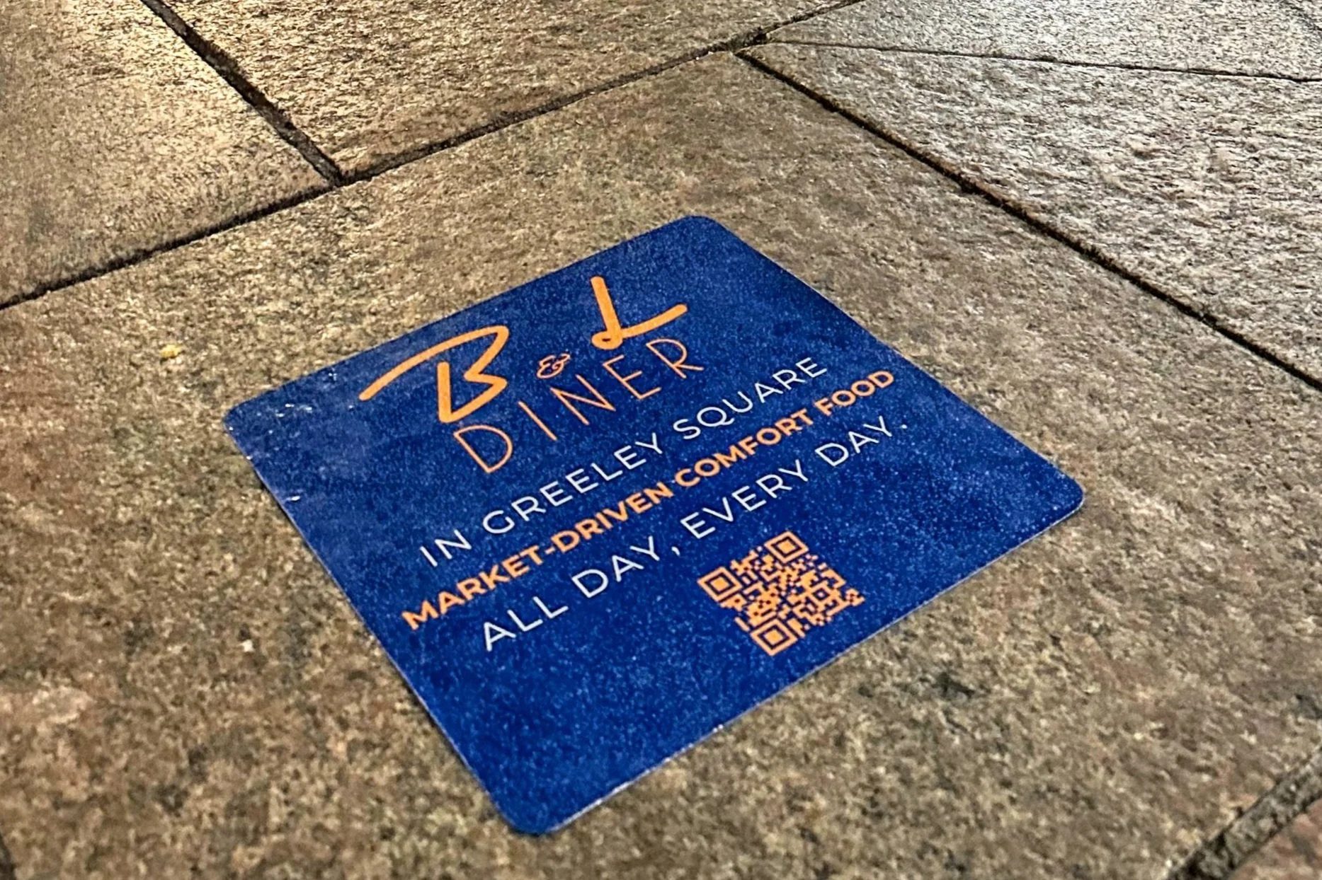 STEP INTO FLAVOR: B &amp; L DINER USES SIDEWALK DECALS IN NYC