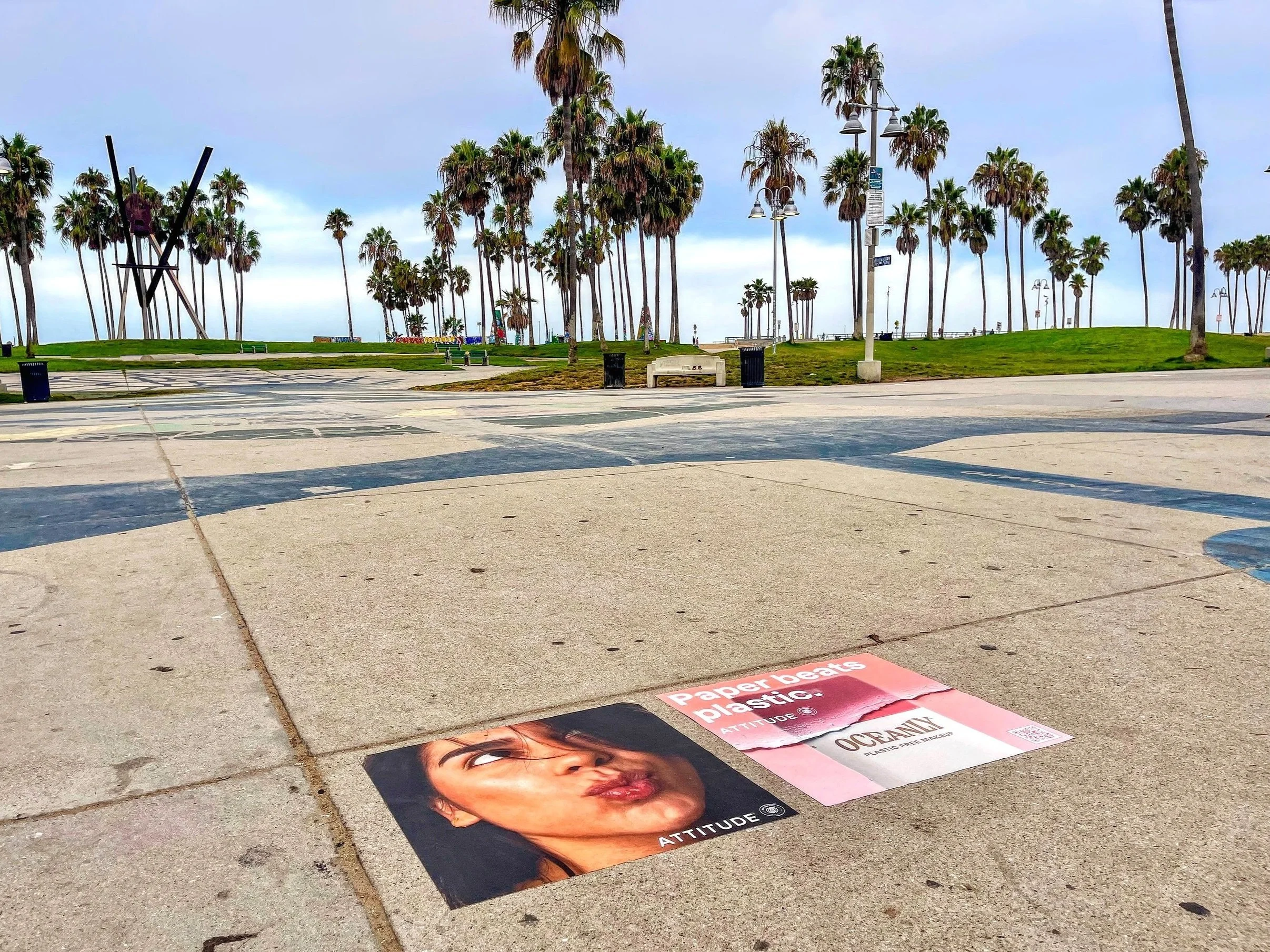 Sidewalk Decals bring Oceanly's Sustainable Beauty to Venice Beach