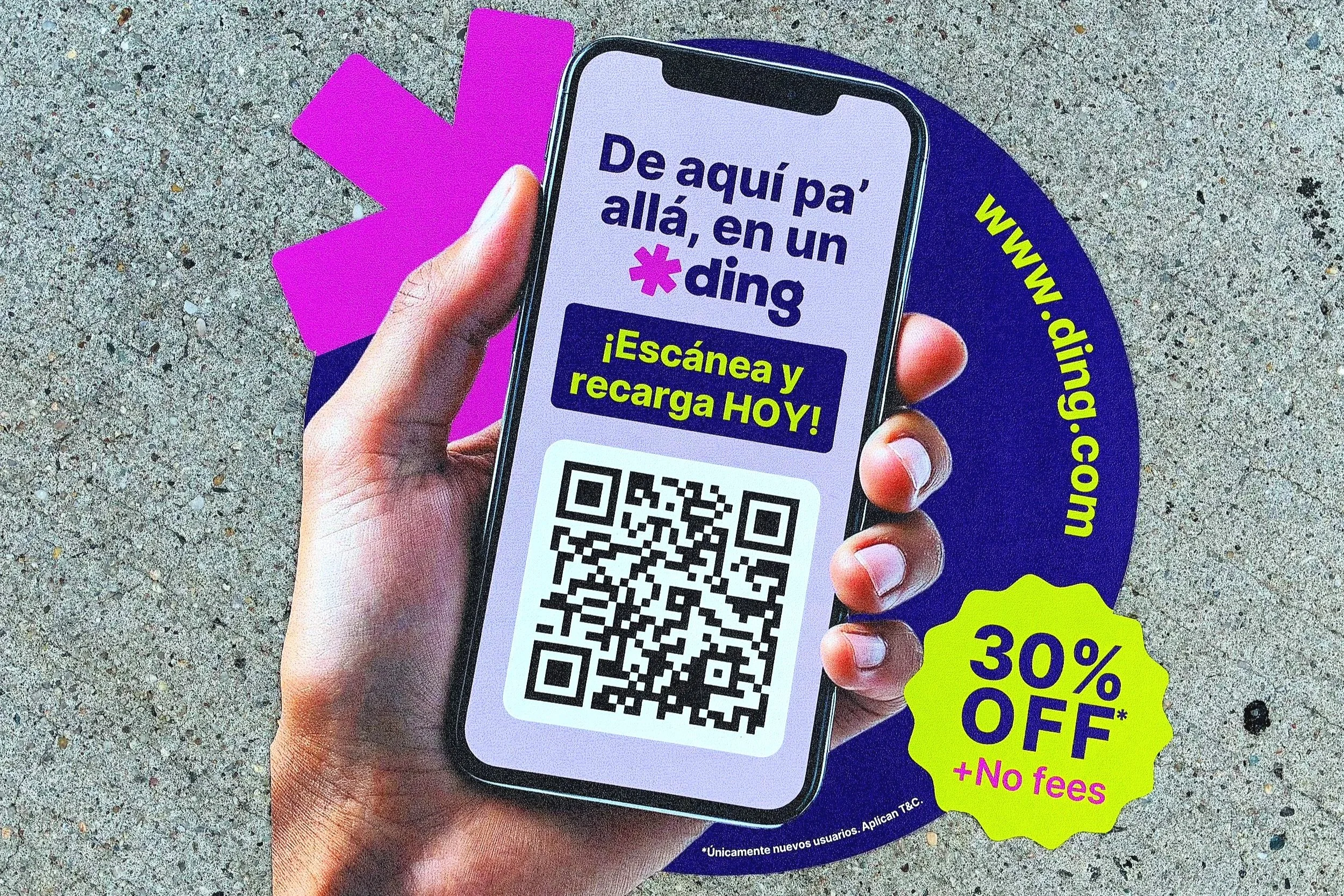 Sidewalk Decal &amp; Street Poster Campaign for Ding Mobile