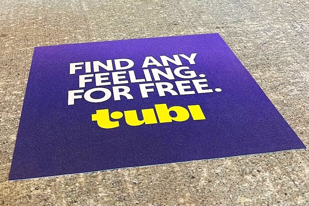 Sidewalk Decal Ad Campaign for Tubi in Toronto, Canada