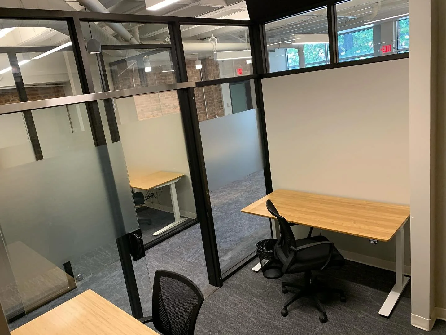 We have availability in our popular glass offices on the 2nd floor. Come check them out! They include 8 HOURS! of conference room credit each month in addition to other member amenities.