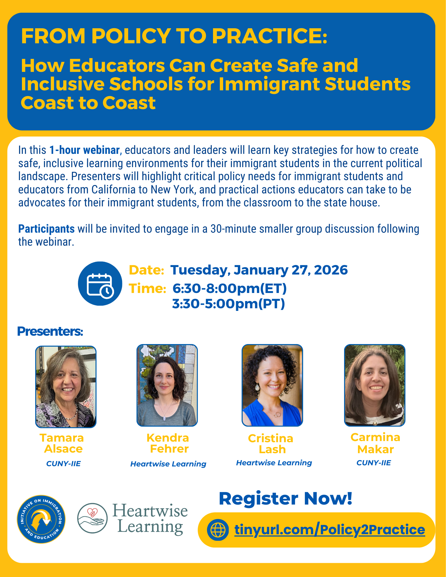WEBINAR | From Policy to Practice: How Educators Can Create Safe and Inclusive Schools for Immigrant Students Coast to Coast