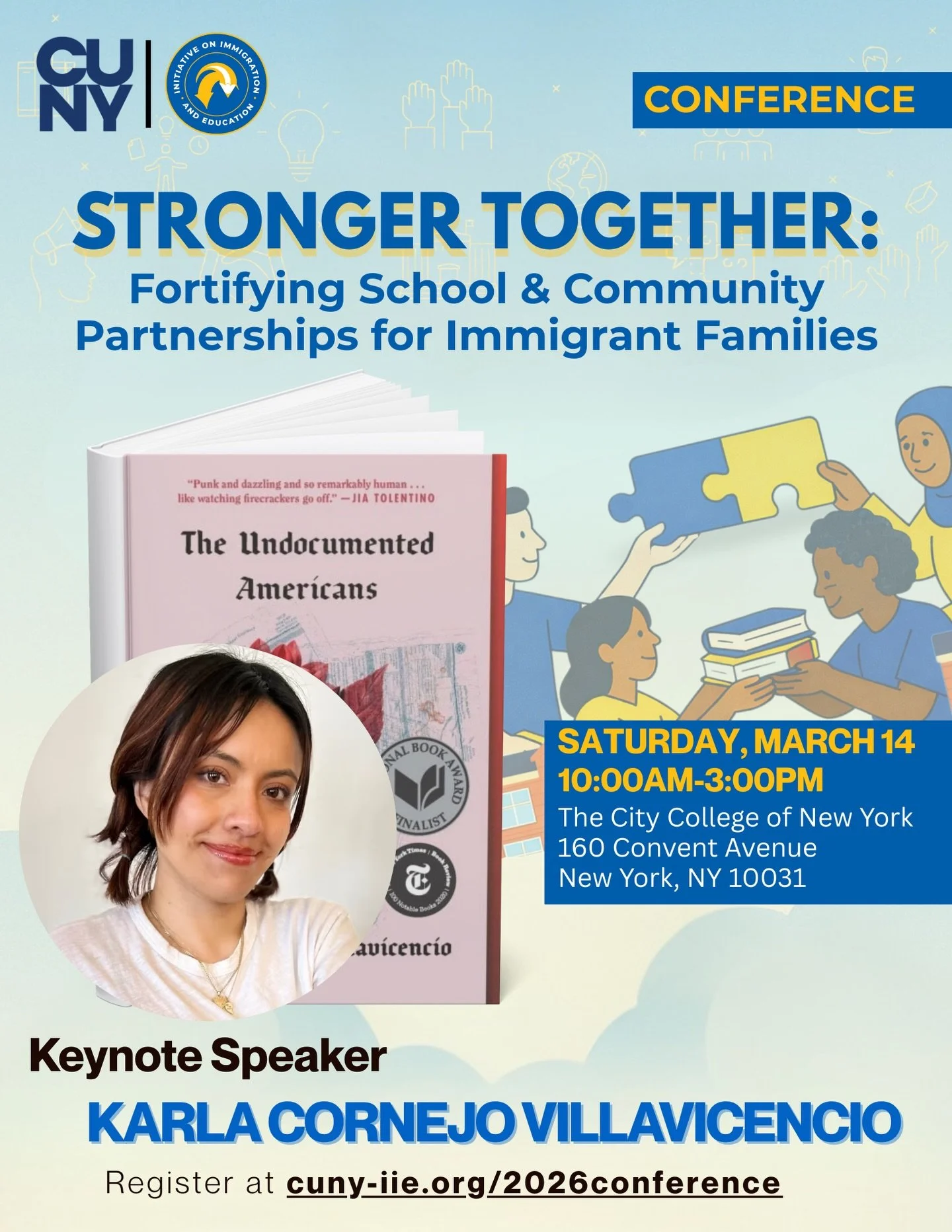 ✨ Keynote Speaker Announcement ✨

We are honored to welcome Karla Cornejo Villavicencio as the keynote speaker for the 2026 Stronger Together: Fortifying School &amp; Community Partnerships for Immigrant Families Conference!

Karla is the author of T
