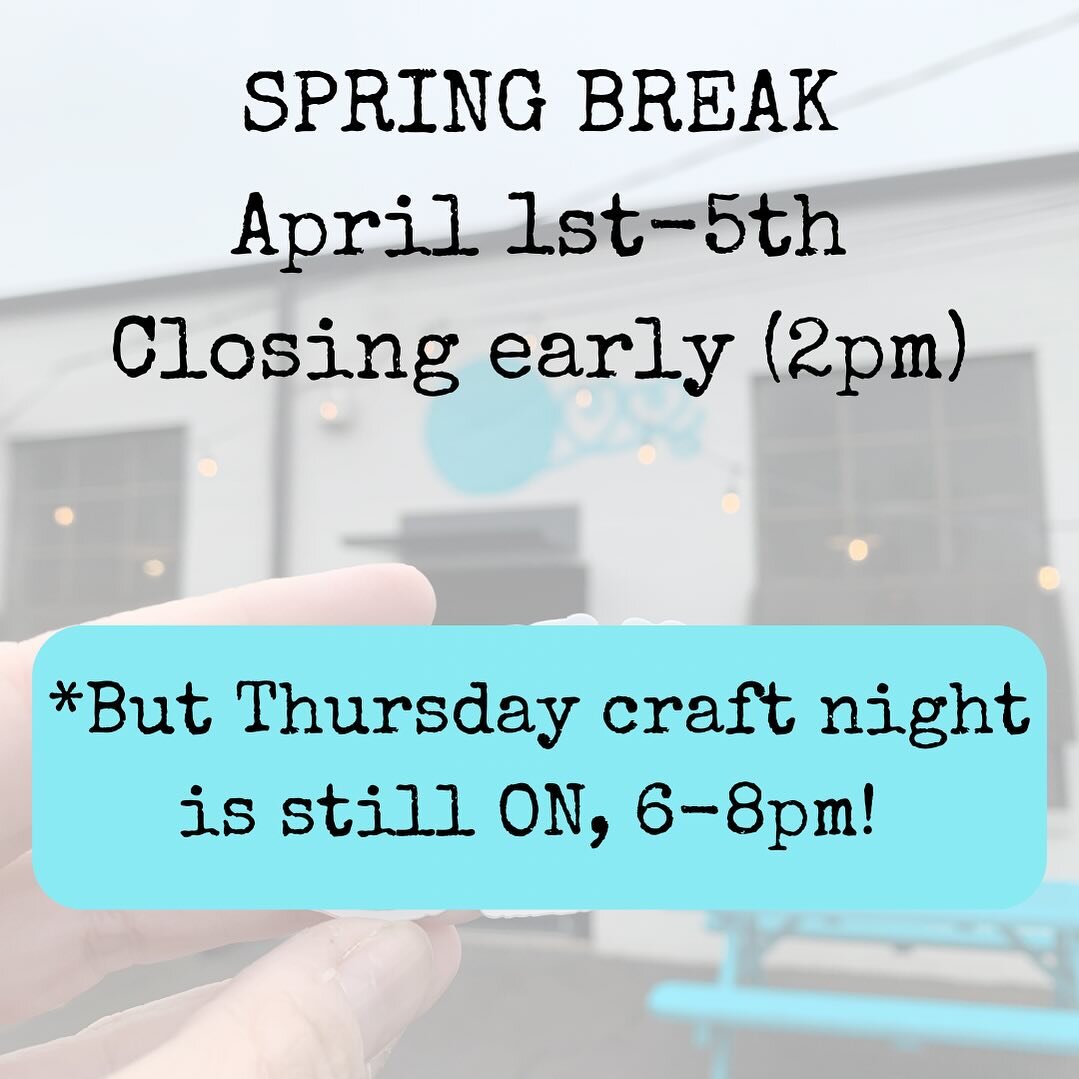 Heads up! Next week we&rsquo;ll be closing at 2pm due to spring break!
*but, still open 6-8pm Thursday for craft night!! &hearts;️&hearts;️&hearts;️&hearts;️

#revivalyarns #newrevival #lys #localyarnstore