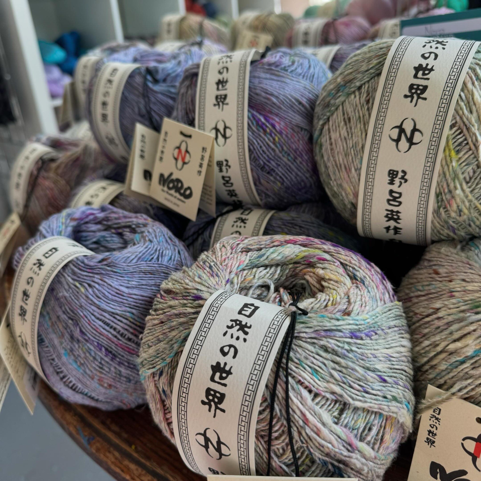 Spring crafters, rejoice! Dragon eggs of Noro Kompeito just arrived at the shop!

This silk/cotton blend is a soft, drapey DK.  Each 150g &ldquo;egg&rdquo; is a whopping 492 yds!

I see summer tops and shawls in our futures!!! 🕶️⛱️

#revivalyarns #n
