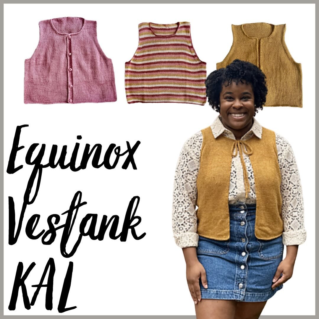 Our May Knit-A-Long starts tomorrow!

Pattern: Equinox Vestank by Shay Johnson (@knitandcroshay)

When: Saturdays, May 11th and 25th
1-2pm 
Where: Revival Yarns classroom or couch!

One pattern, three styles! See you then!

#revivalyarns #localyarnst