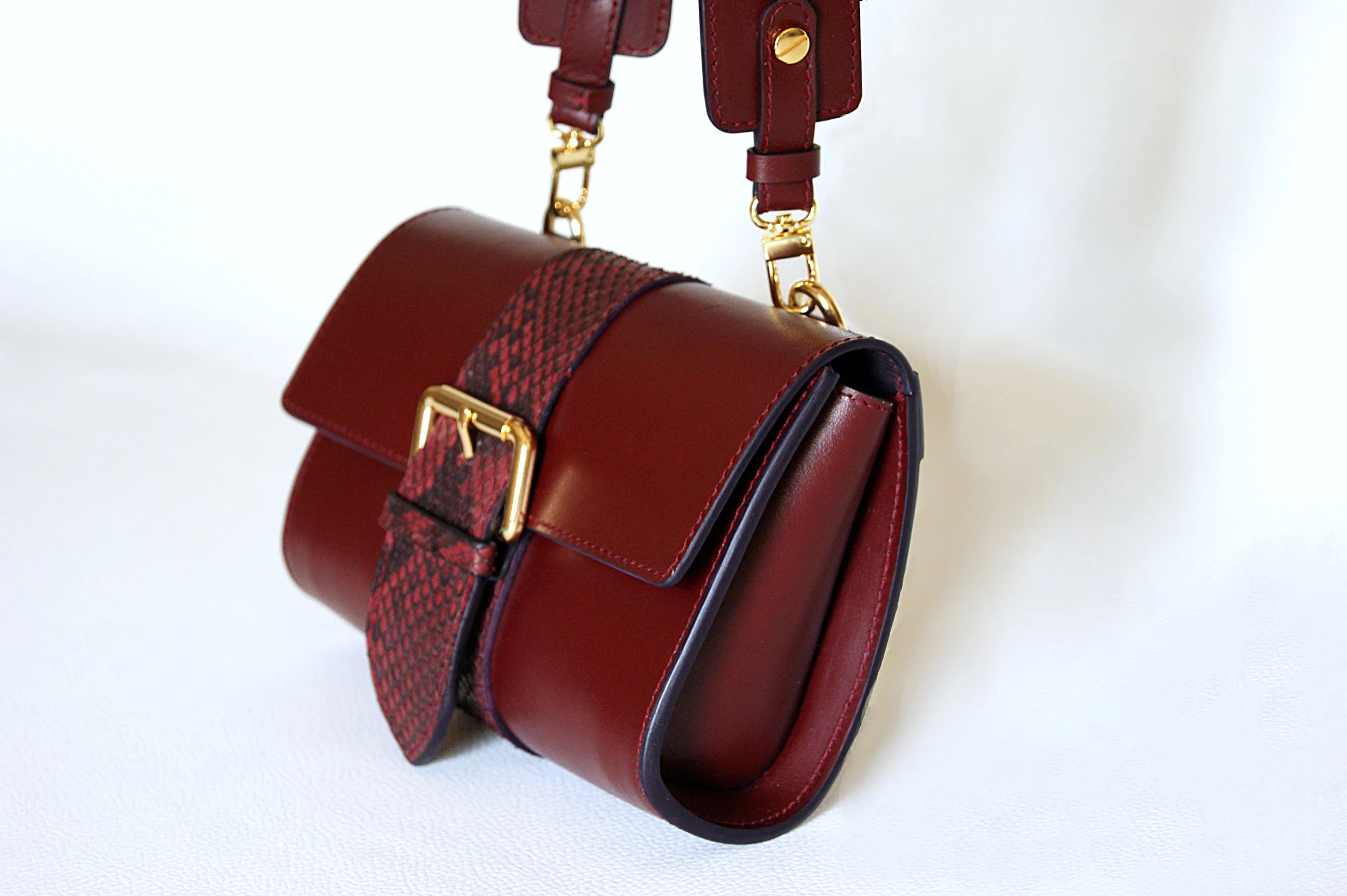 Sac "Tout Mini" Cuir lisse bordeaux