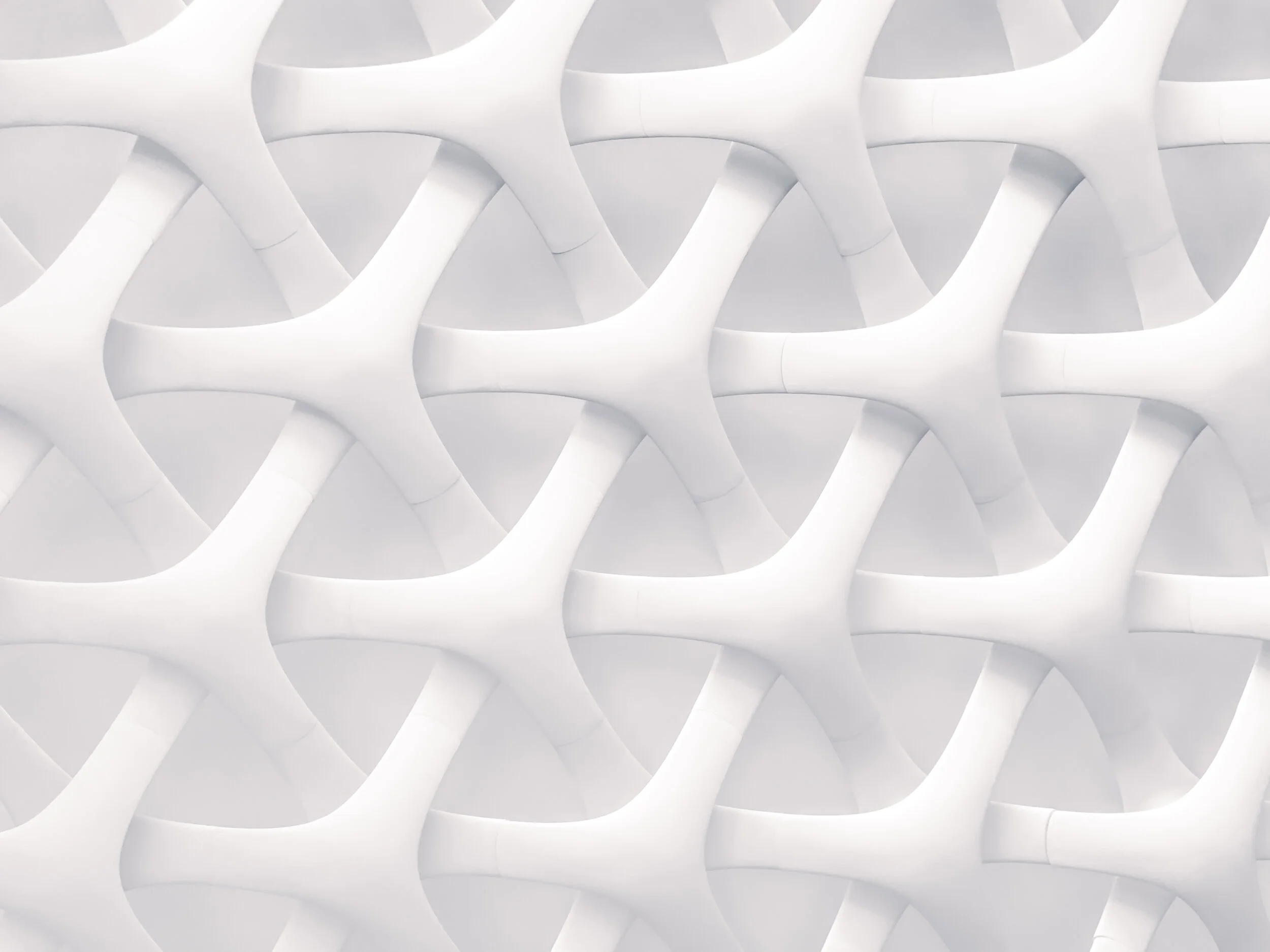 interlocked white shapes