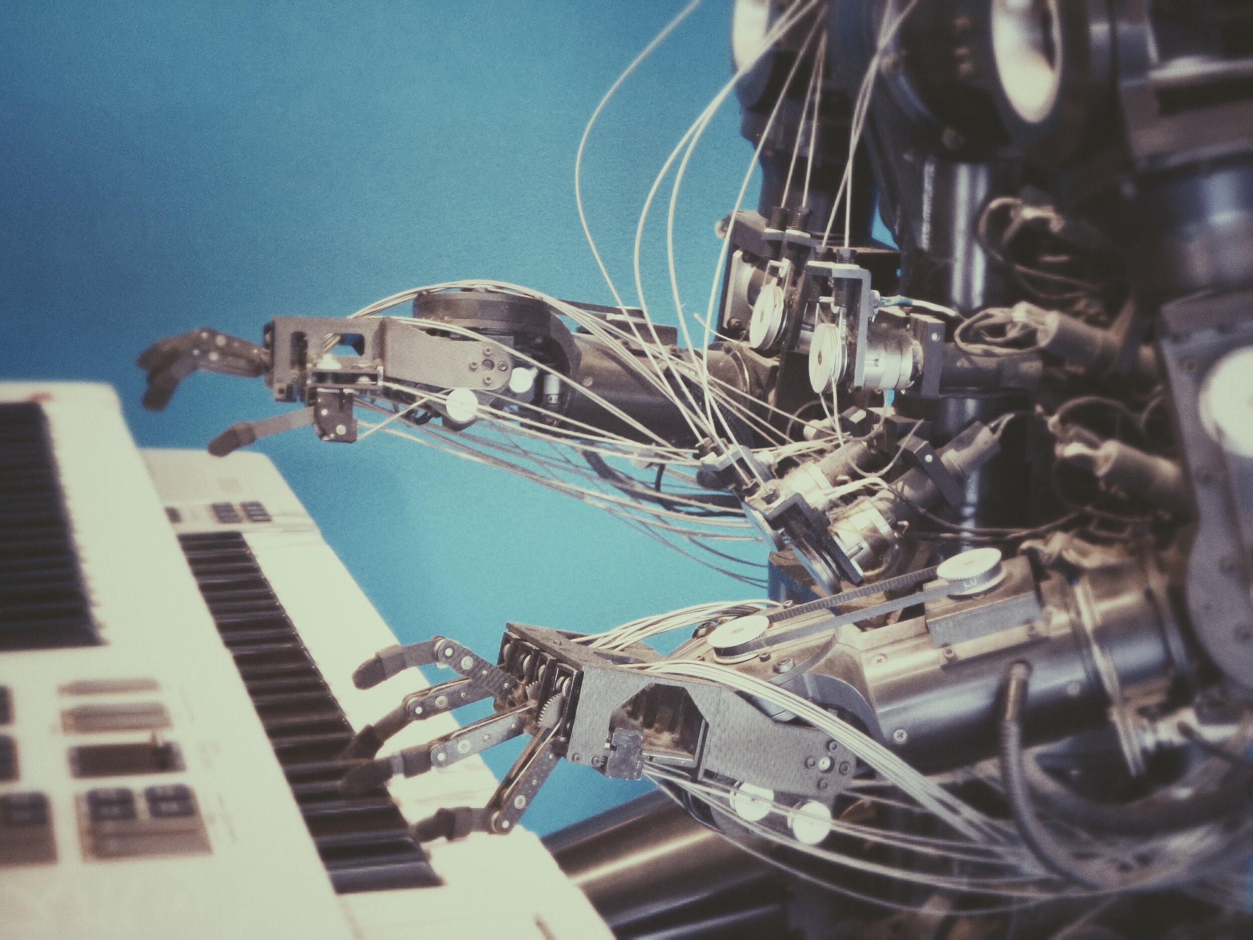 robot playing the piano